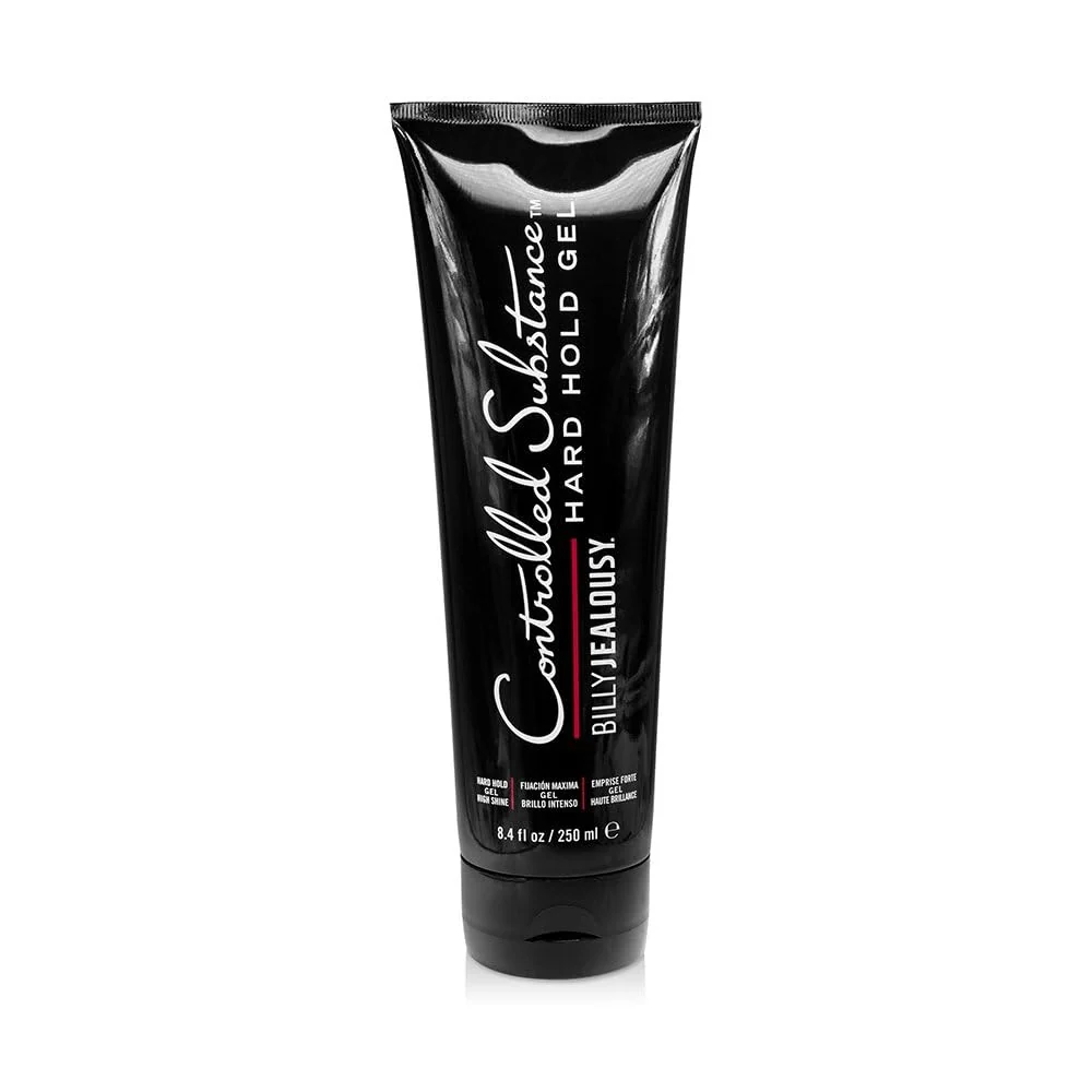 Sophisticated Billy Jealousy Controlled Substance Hard Hold Mens Styling Gel Professional Hair Cream with Sunflower and Sage Extracts Water-Based Alcohol Lightweight