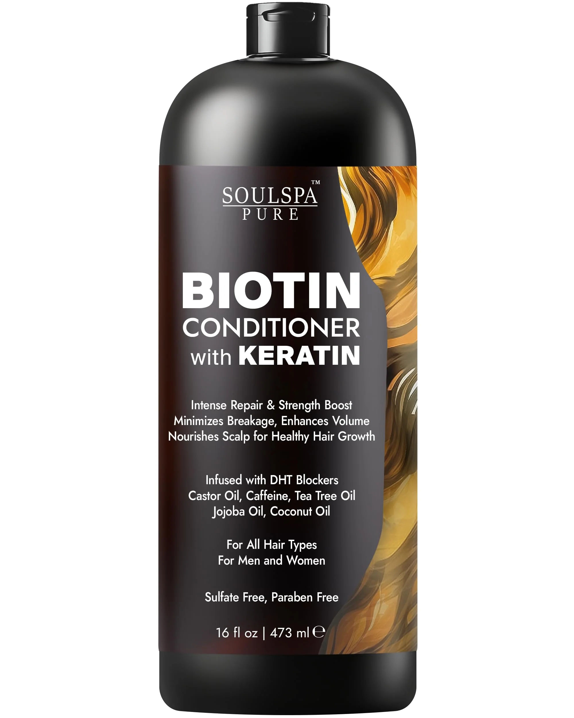 Fine Biotin Conditioner with Keratin - Intense Repair Strength Boost Formula - Nourishes Scalp for Healthy Hair Growth with Tea Tree Oil DHT Blockers Detailed