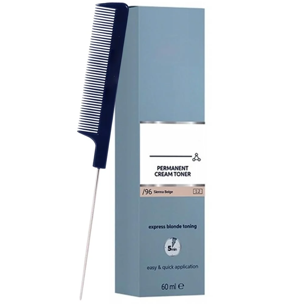 Eco-Friendly BlondorPlex Sienna Beige 96 Cream Toner 2 Ounce with Pin Tail Comb Top-Quality