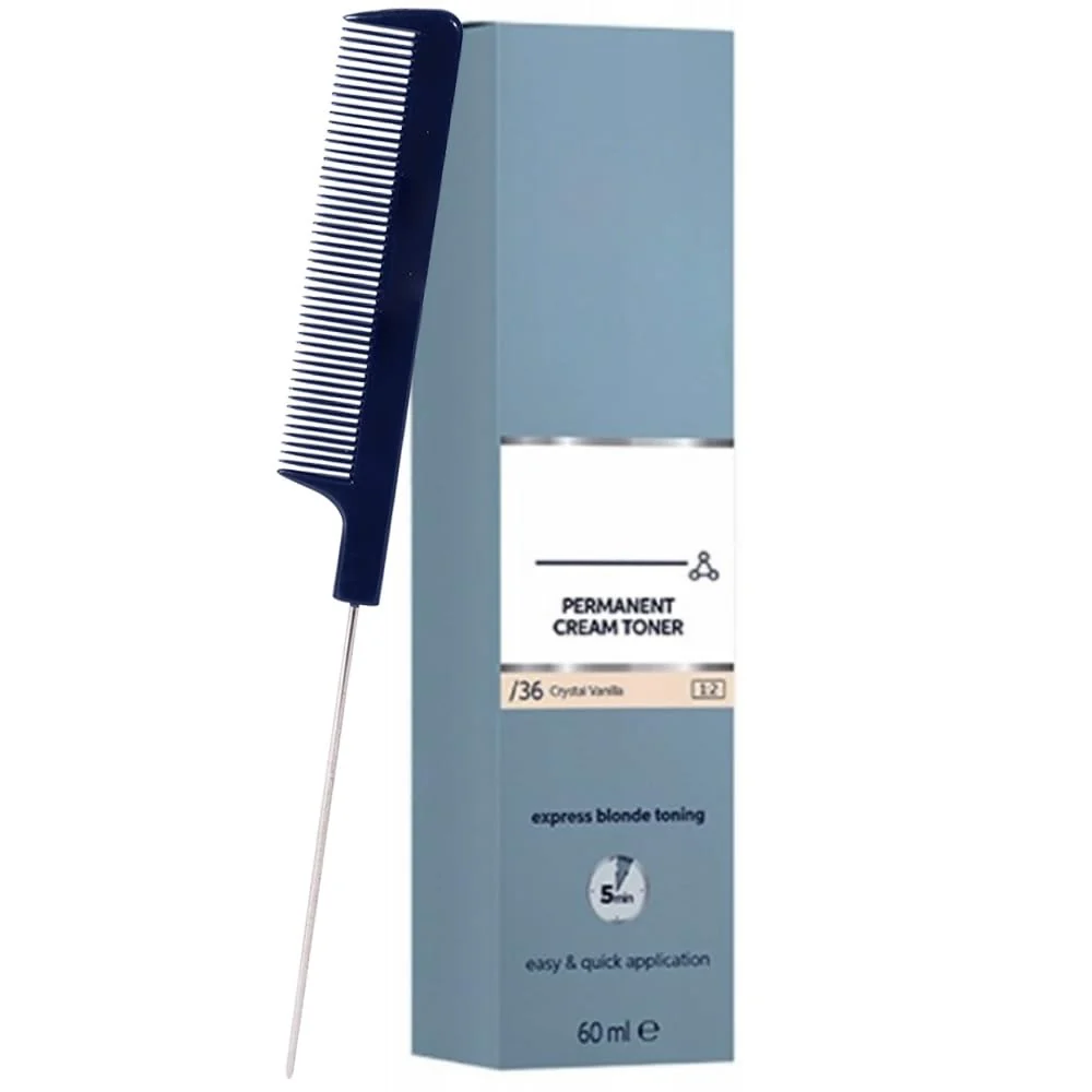 First-Class BlondorPlex Crystal Vanilla 36 Cream Toner 2 Ounce with Pin Tail Comb Sustainable