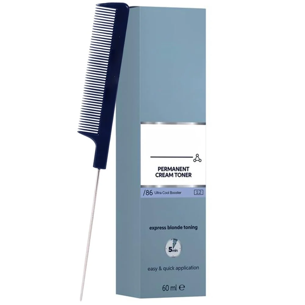 Optimized BlondorPlex Ultra Cool Booster 86 Cream Toner 2 Ounce with Pin Tail Comb Organic