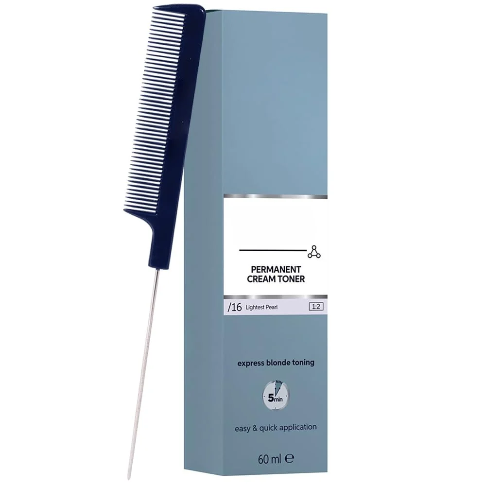 Certified BlondorPlex Lightest Pearl 16 Cream Toner 2 Ounce with Pin Tail Comb Authentic