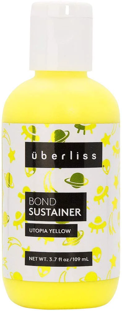 Solid Bond Sustainer Color Neon Utopia Yellow 3.7oz Bond - Color Depositing Conditioner - Semi Permanent Direct Dye - Rebuild Broken Bonds - For Healthy Reusable