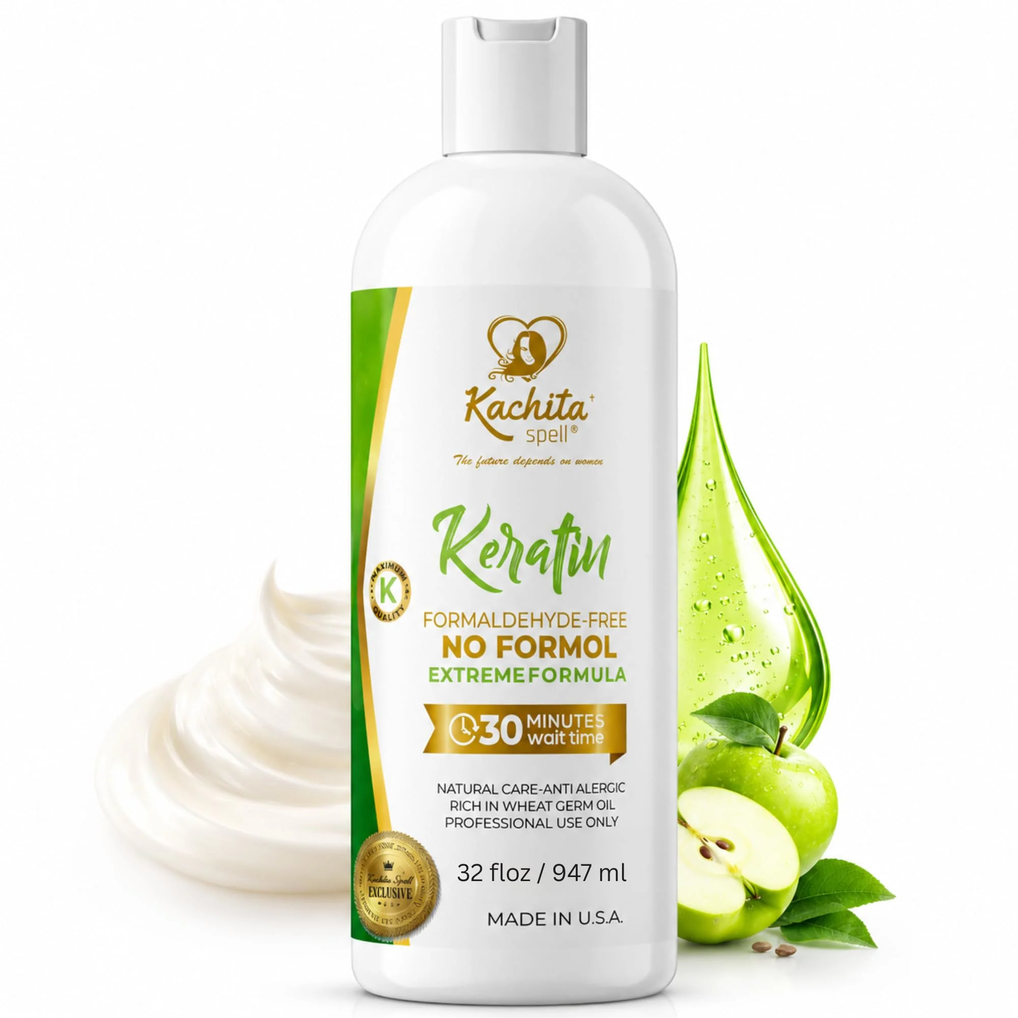 Smooth Brazilian Keratin Treatment Formaldehyde Kachita Spell Hair Straighteners No Formol Made in USA 32 floz Selected