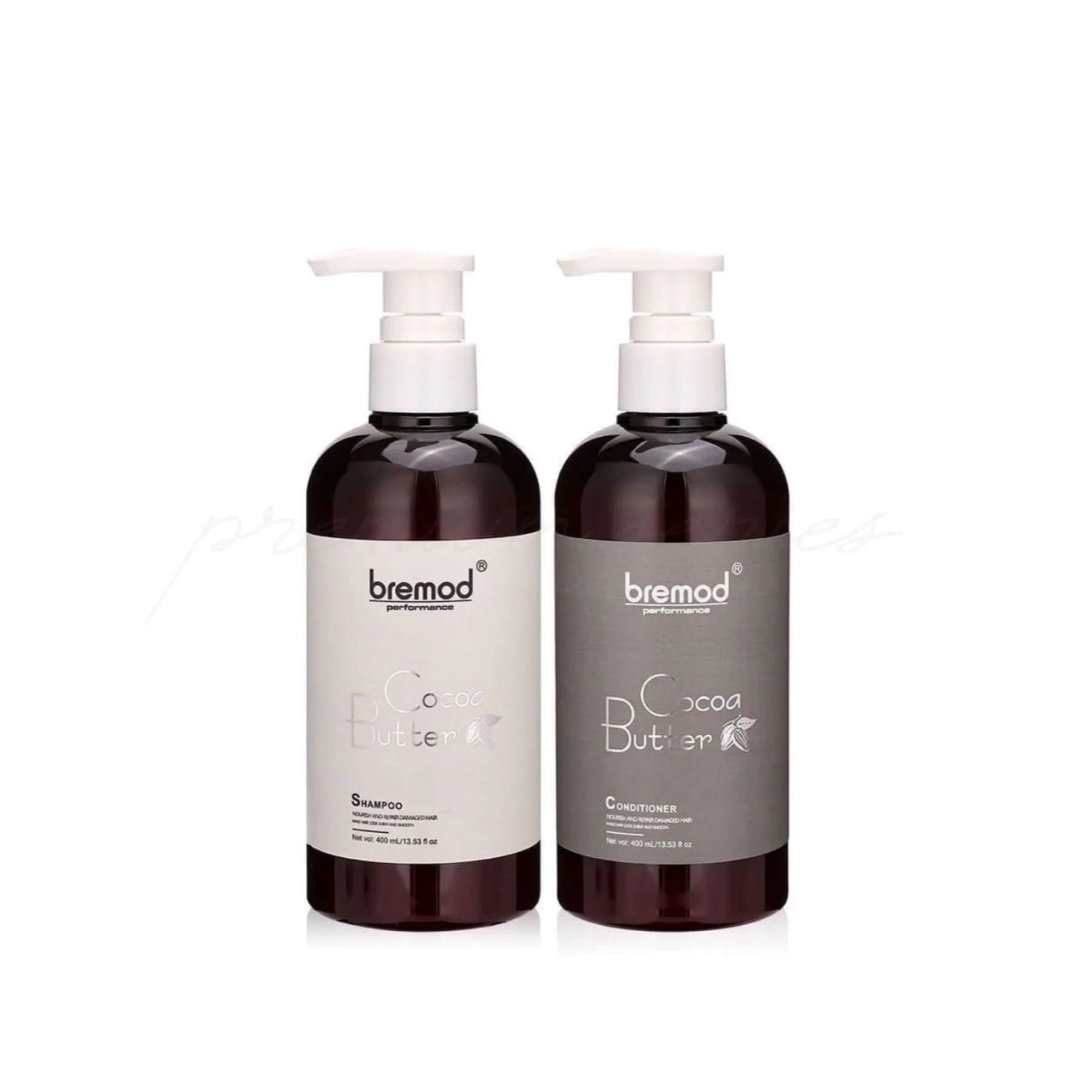 Premium BREMOD Performance Cocoa Butter Shampoo and Conditioner 400ml Each Casual