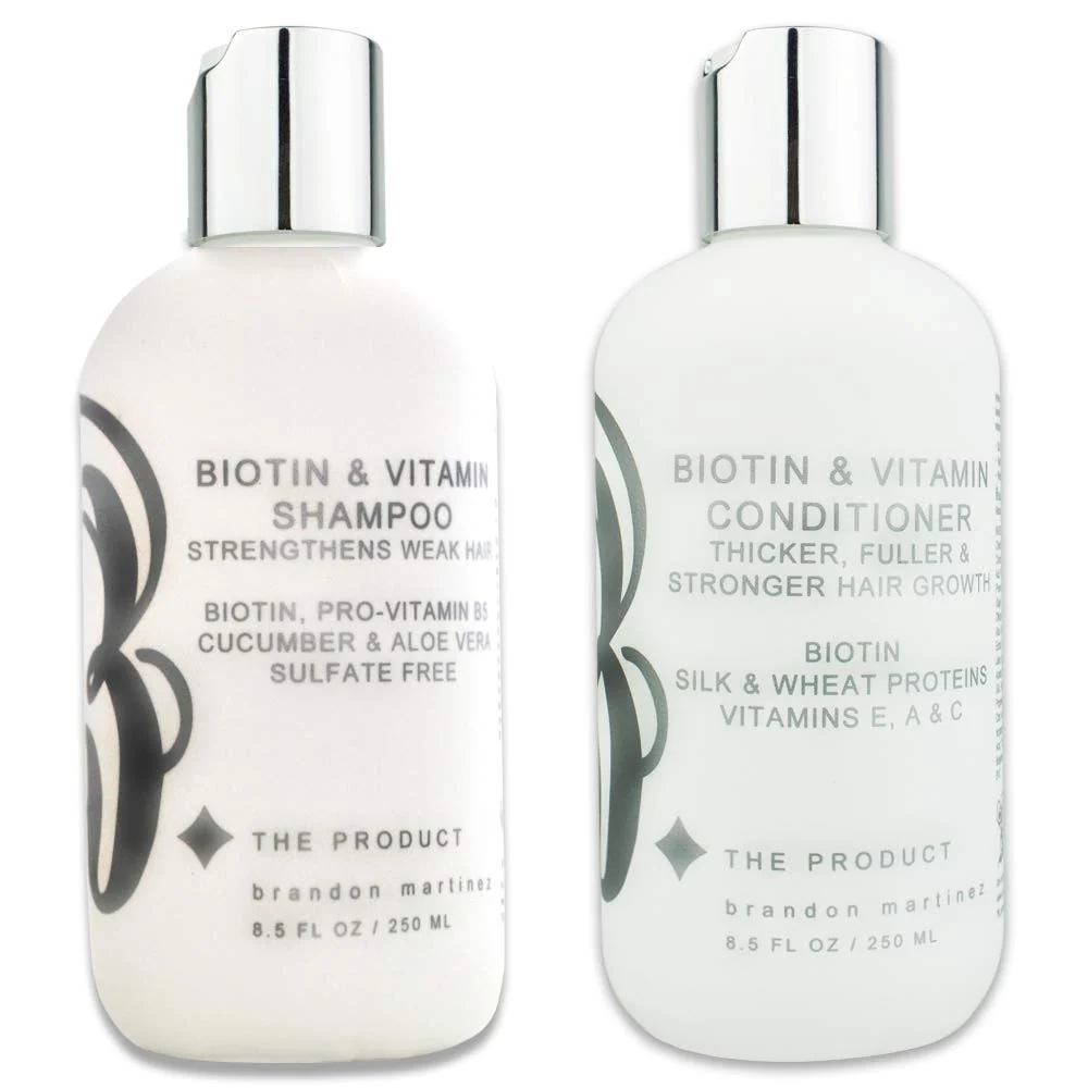 Flexible B THE PRODUCT High Potency Biotin Hair Growth Shampoo Conditioner Set - Fortified with Vitamins E A C B for Fastest Hair Growth 8.5oz. Effective