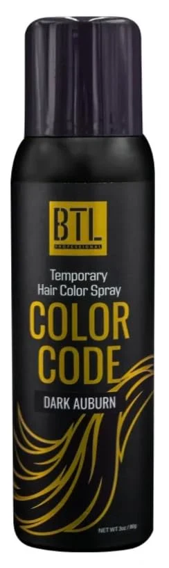 Natural BTL Professional BTL Color Code Temporary Hair Color Spray-On Vibrant Easy to Wash Fast Drying 3oz 80g Dark Auburn 3oz 80g High-Performance