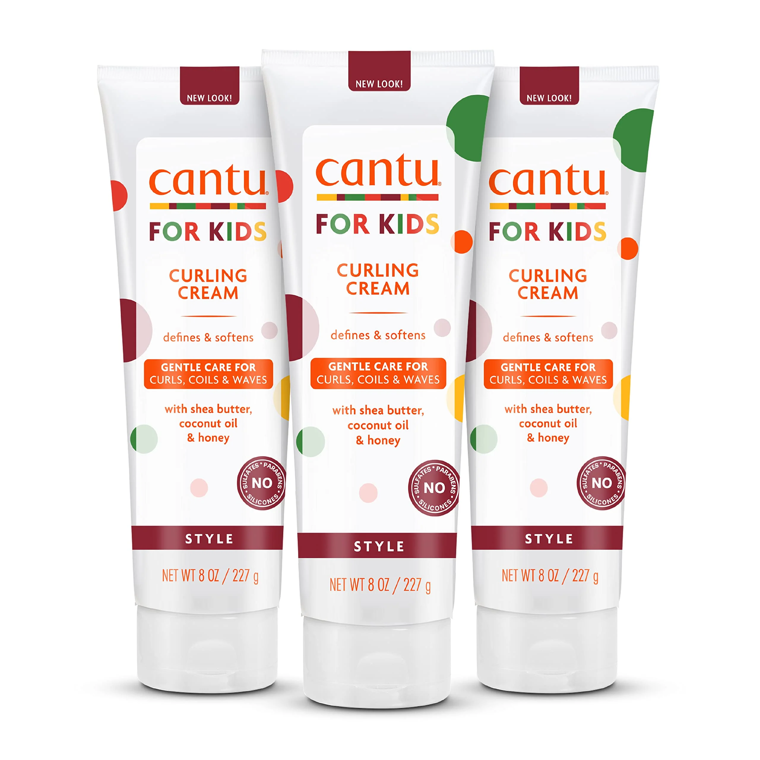 Luxury Cantu Care for Kids Paraben Sulfate- Curling Cream with Shea Butter 8 oz Pack of 3 Durable