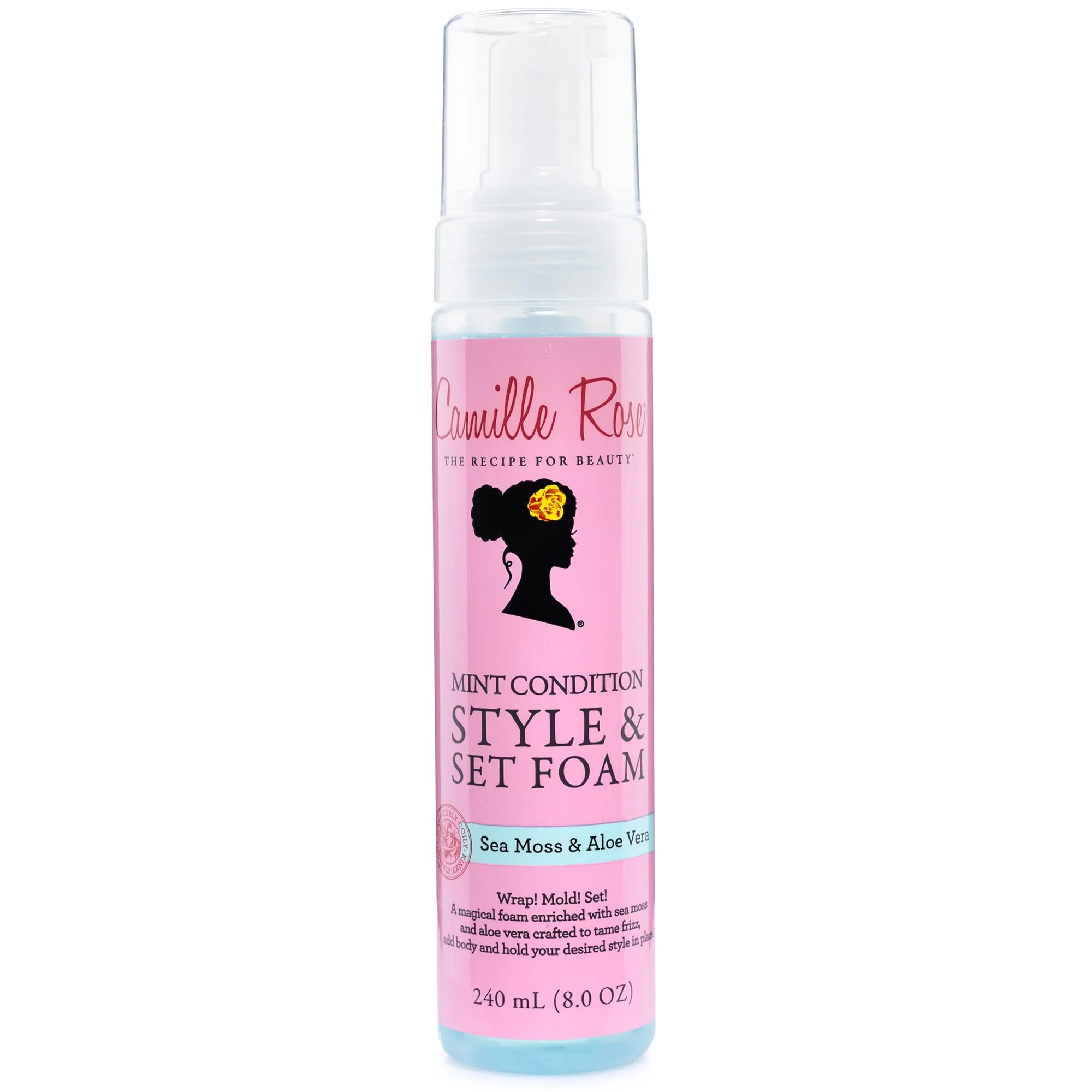 Reusable Camille Rose Style Set Foam Mint Condition - Sea Moss Aloe Vera Hair Styling Mousse Curl Defining Volumizing Frizz Control 8 Oz Durable