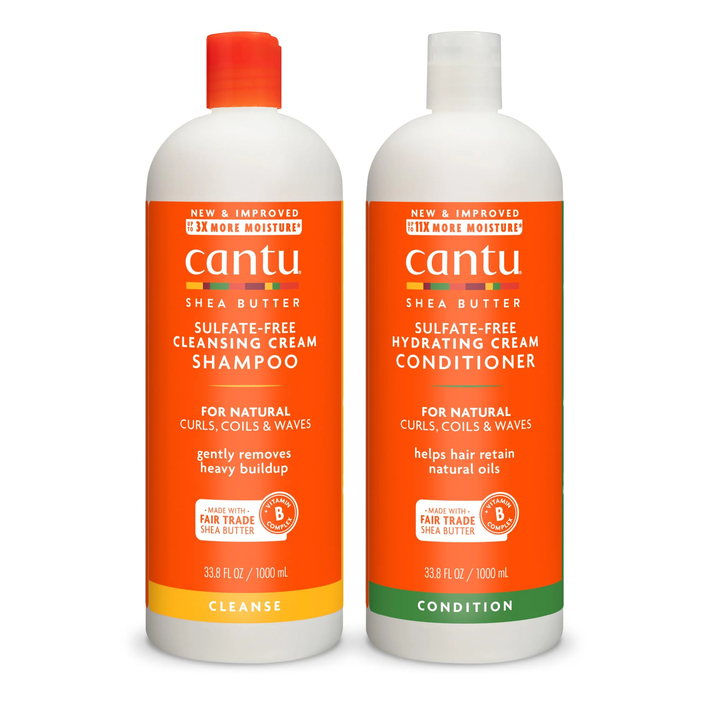 Convenient Cantu Shampoo Conditioner with Shea Butter for Natural Hair 1L Pack of 2 Expertly Made
