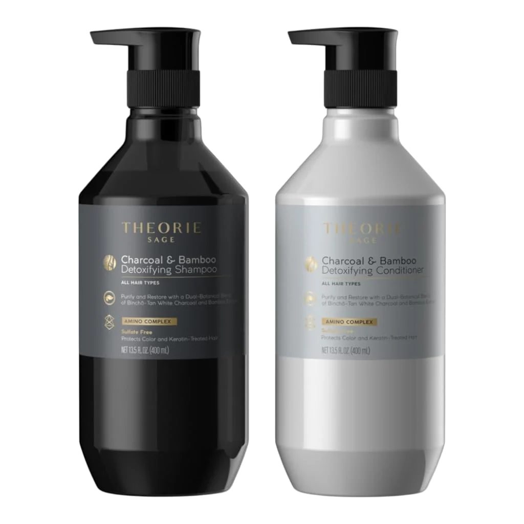 Premium Charcoal Bamboo Detoxifying Shampoo Conditioner Set 13.5 fl. oz. 400ml Optimized