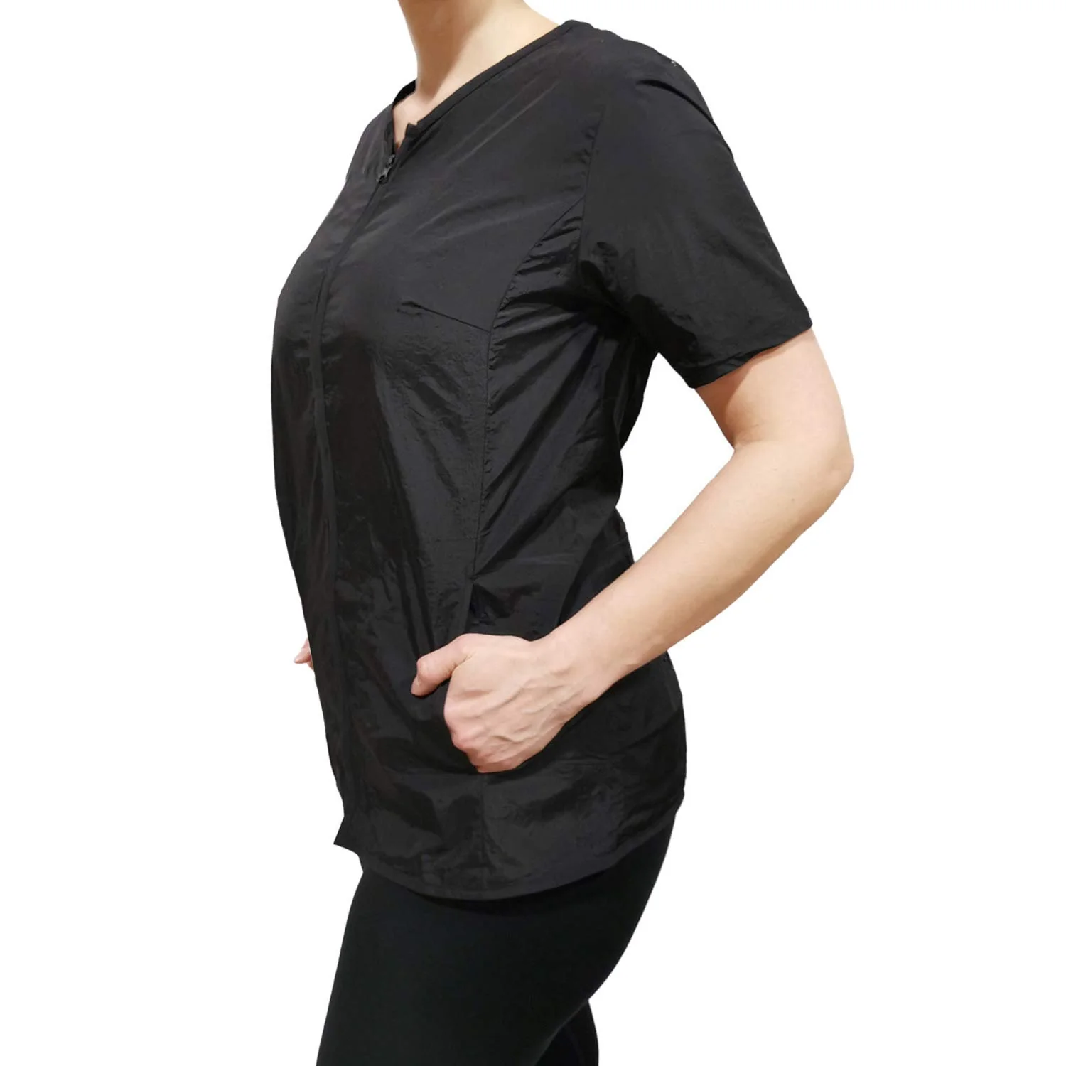 Durable CHARLENE Ivy Short Sleeves Jacket Mesh Back Hair Water Repellent - Taffeta Lace and Mesh Details - Zipper Closure - Machine Washable - Stylish Enhanced