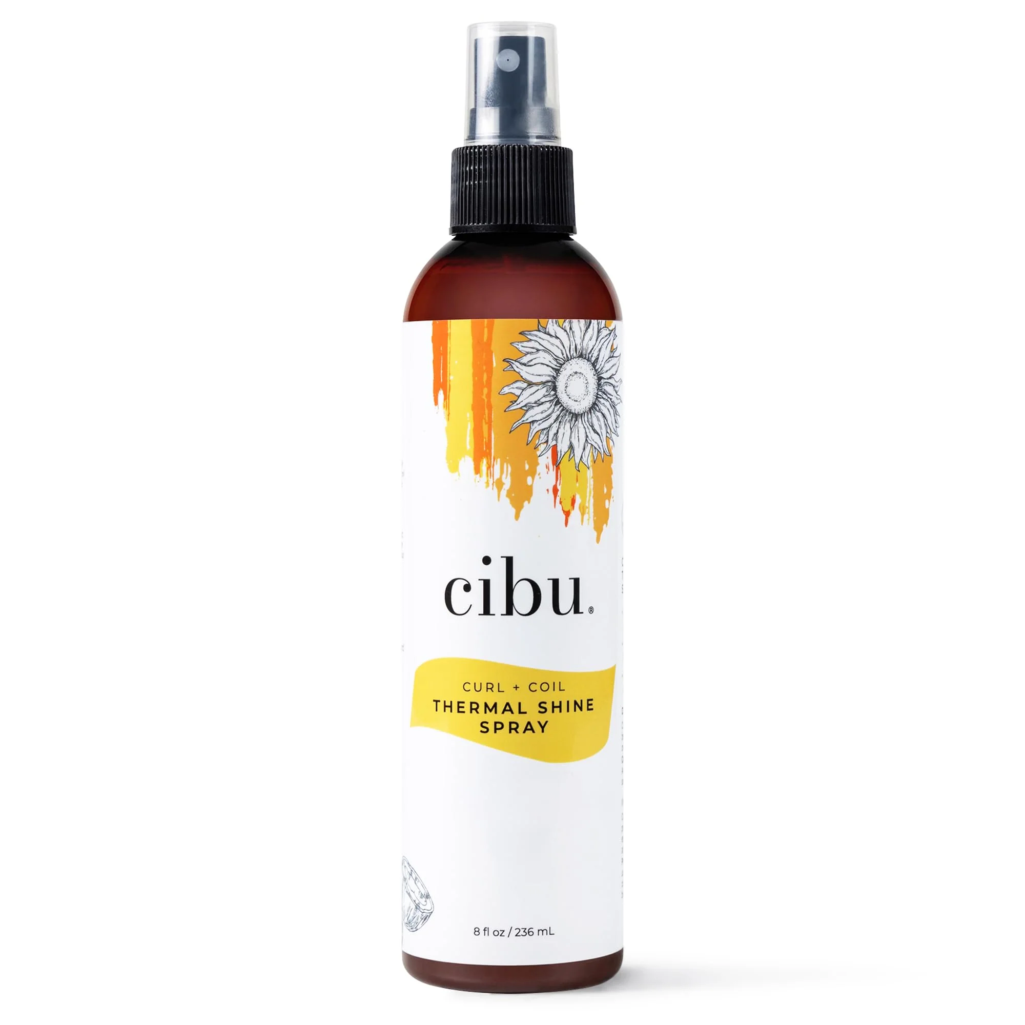 Next-Generation CIBU Curl Coil Thermal Shine Spray Dry Heat Protectant for Hair Prevents Damage from Blow Drying Flat Iron and Curling Iron 8 ounces Innovative