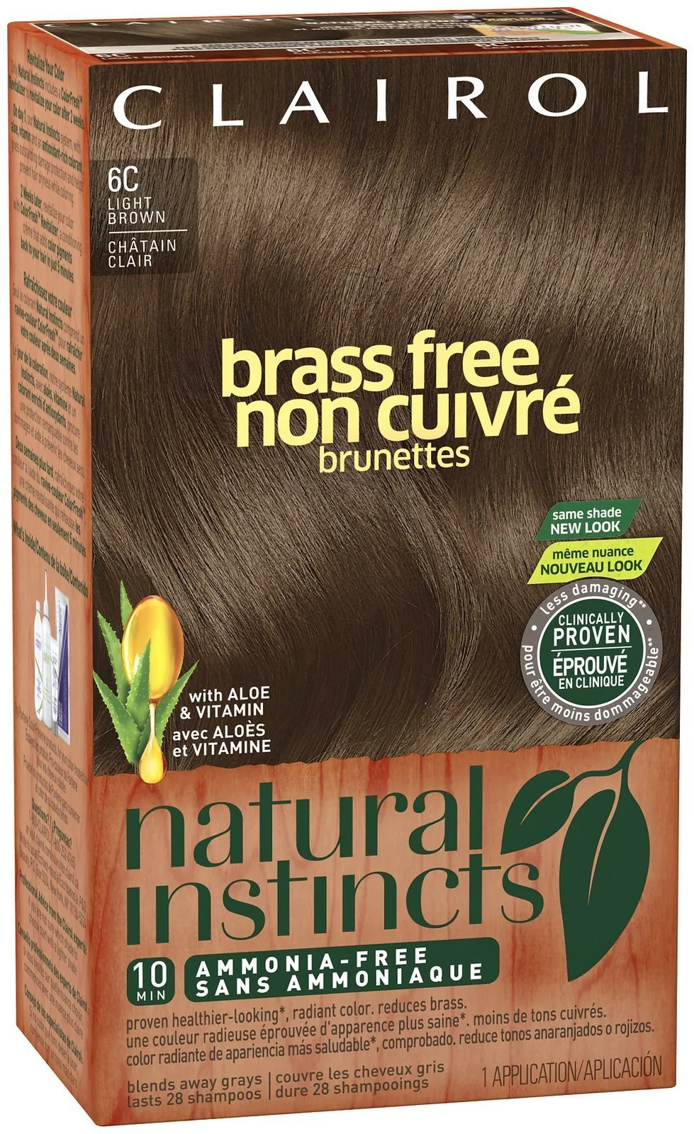 Fine Crafted Clairol Natural Instincts 6C Brass Light Brown Modern
