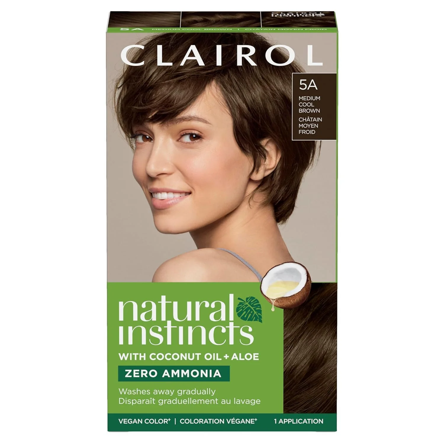Quality Clairol Natural Instincts Hair Color Medium Cool Brown 5A 1 ea Pack of 4 Breathable