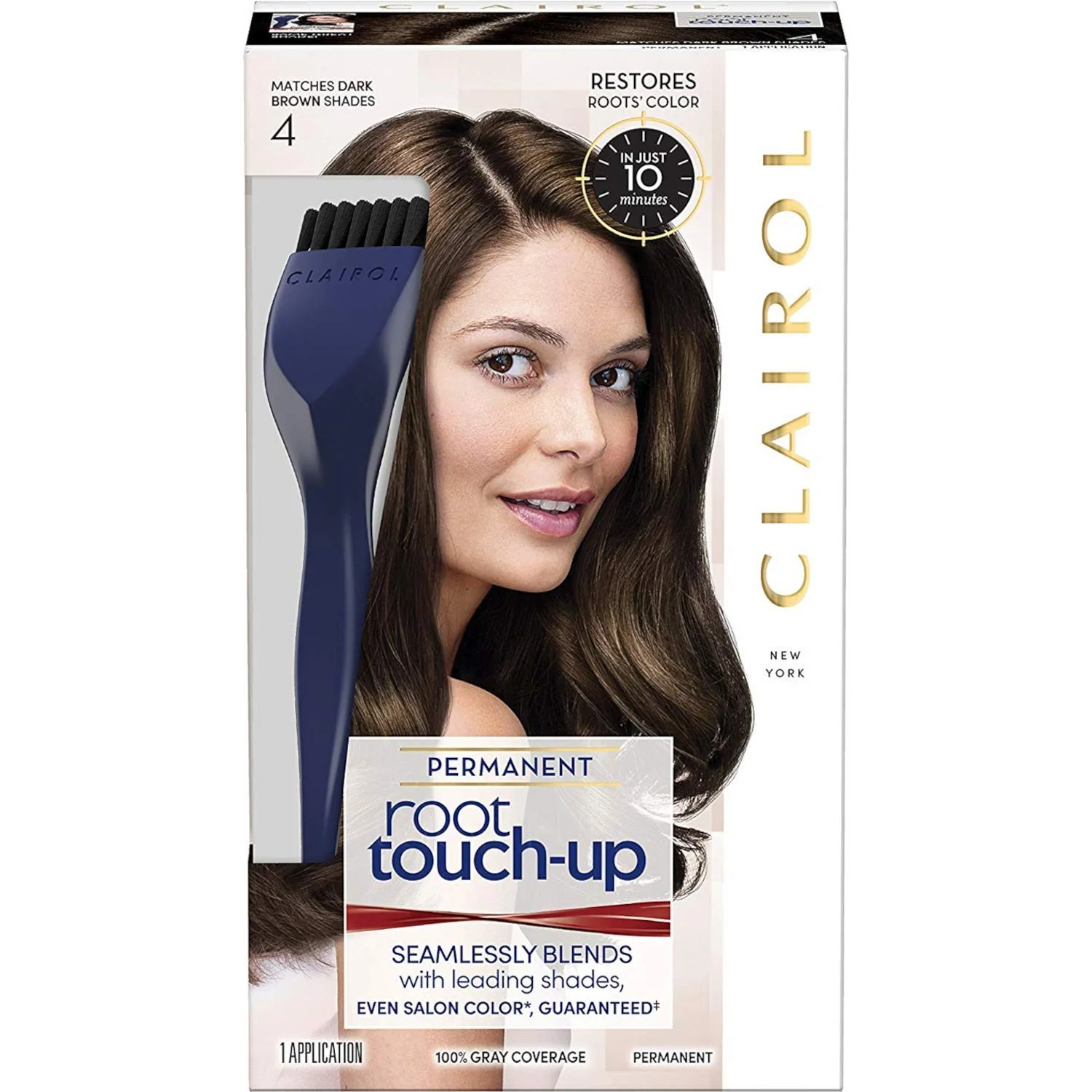Durable Clairol Permanent Root Touch-Up Kit Dark Brown 4 1 Application each Value Pack of 3 Functional
