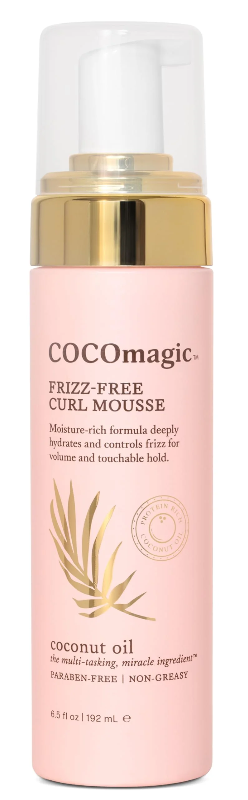 Premium Material Coco Frizz- Curl Mousse with Coconut Oil Defines Controls Curls with Soft Hold Hydration Non-Greasy Paraben- Gentle for All Effective