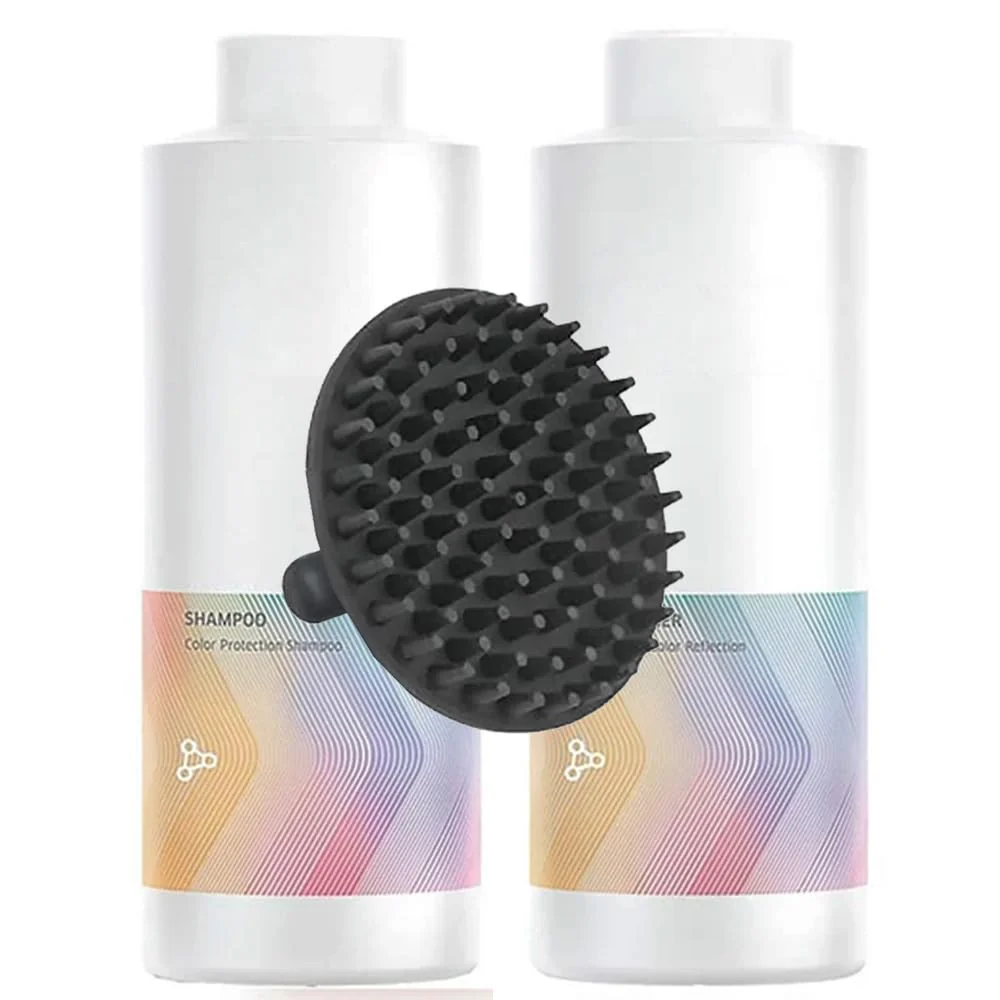 Soft Color Motion Shampoo Conditioner 1 Liter Duo Set M Hair Designs Scalp Brush - Color Protection Hair Strengthening Bundle Crafted