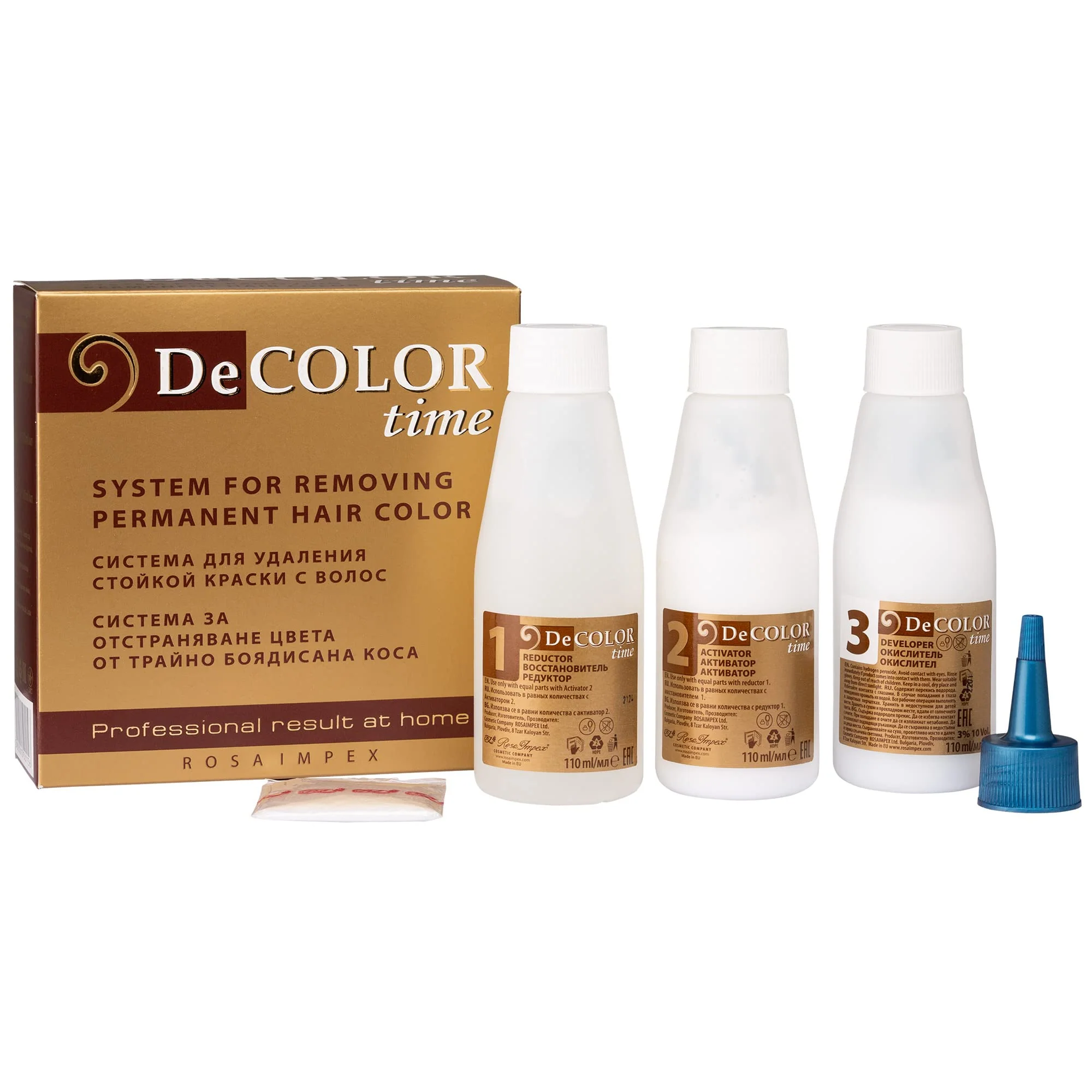 Relaxed Colour Removal System from a Permanently Dyed Hair - Professional Result at Home Flexible