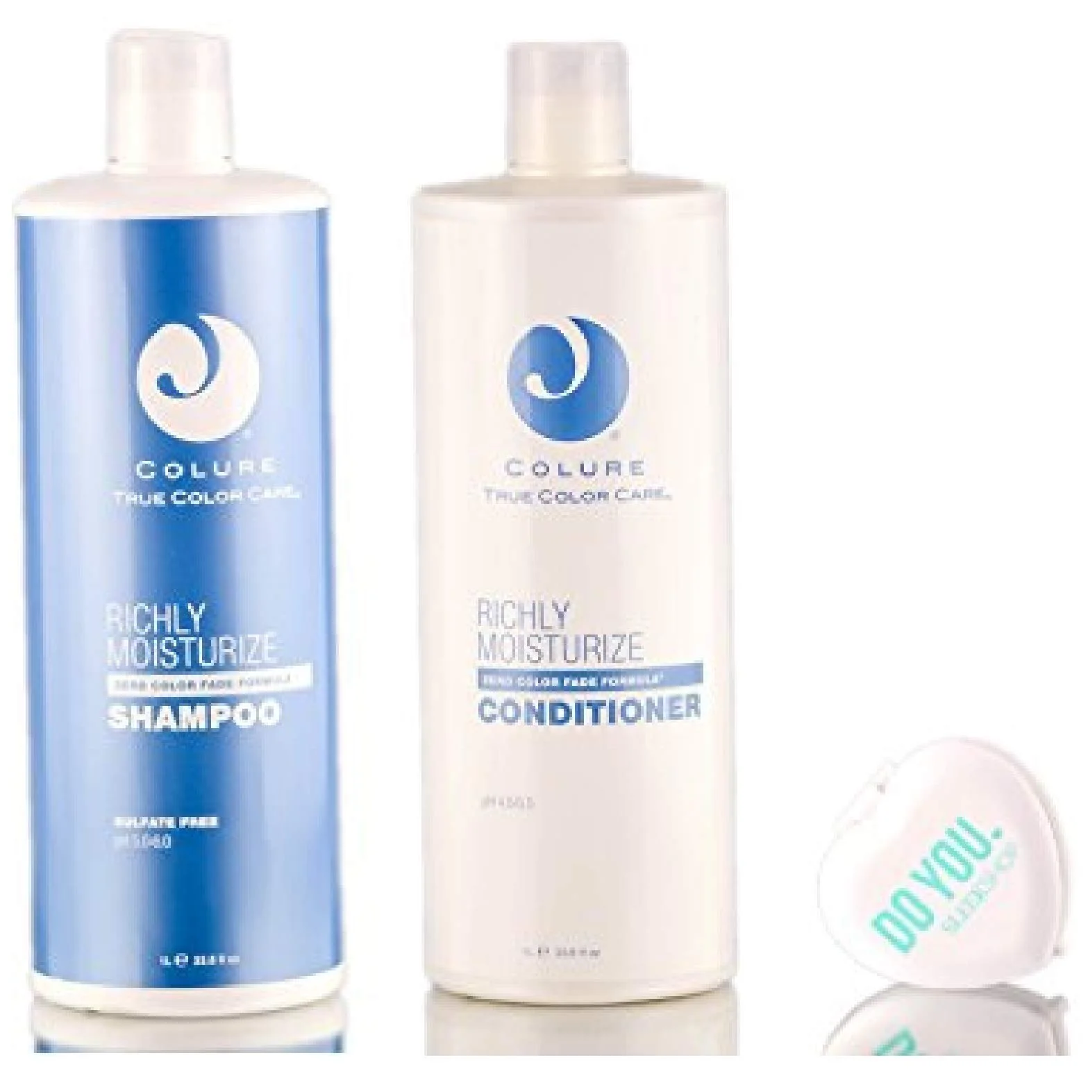 Smooth Colure True Color Care Richly Moisturize Shampoo Conditioner DUO Set with Sleek Compact Mirror 33.8 oz Liter Large Kit Verified