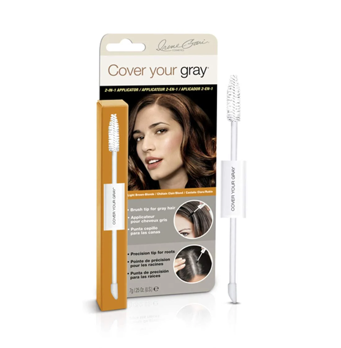 Original Cover Your Gray 2in1 Wand and Sponge Tip Applicator - Light Brown Blonde Pack of 2 Efficient