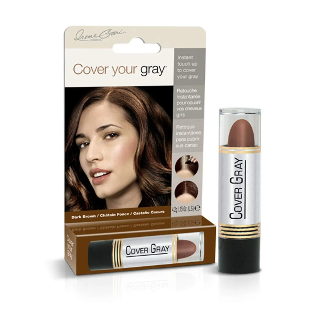 High-Performance Cover Your Gray Hair Color Touch-Up Stick - Dark Brown 2-Pack Authentic