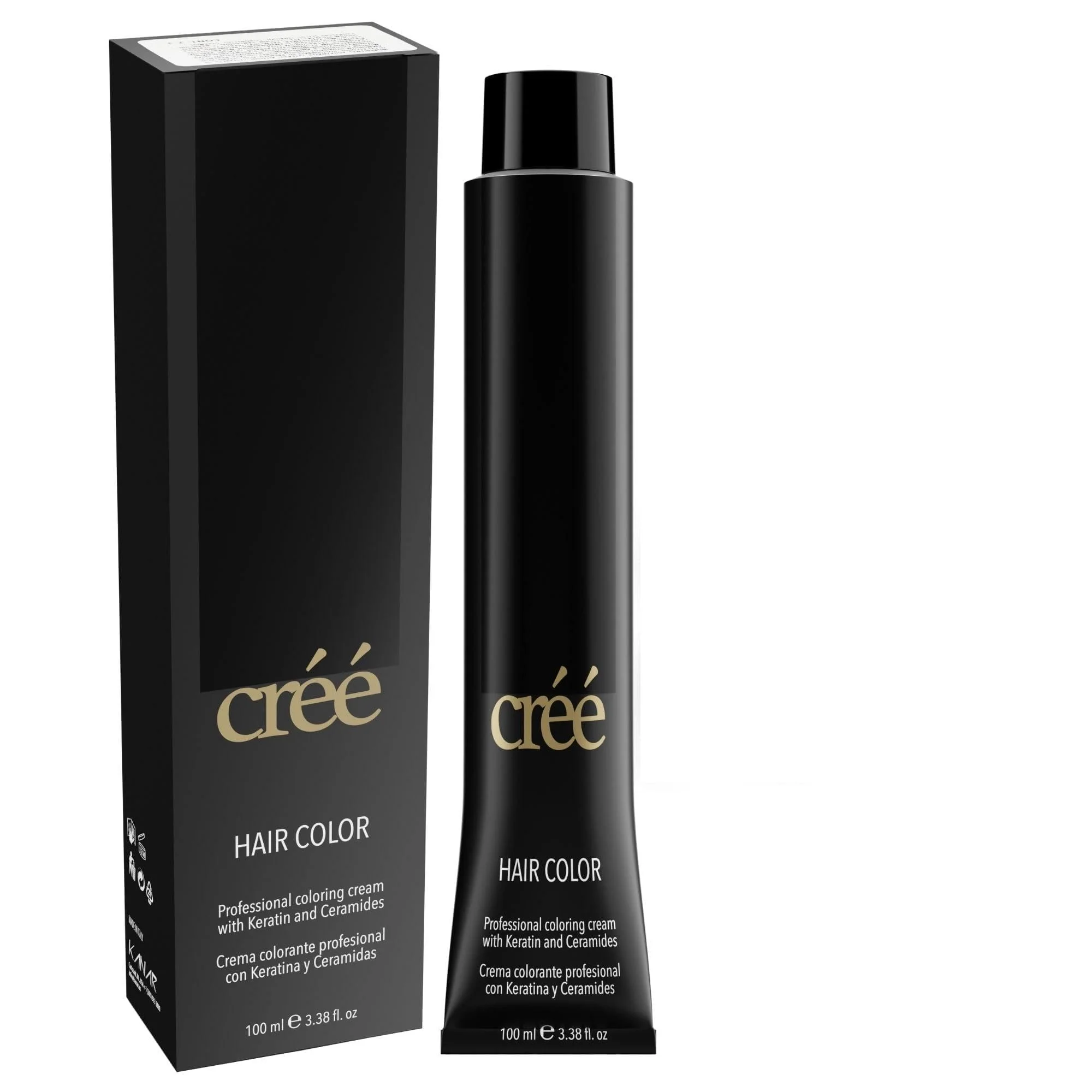 Top-Quality Cree Professional 1 - Black Permanent Hair Color - Long Lasting Rich Vibrant - Gray Coverage 100ml - 3.4 fl.oz. Organic