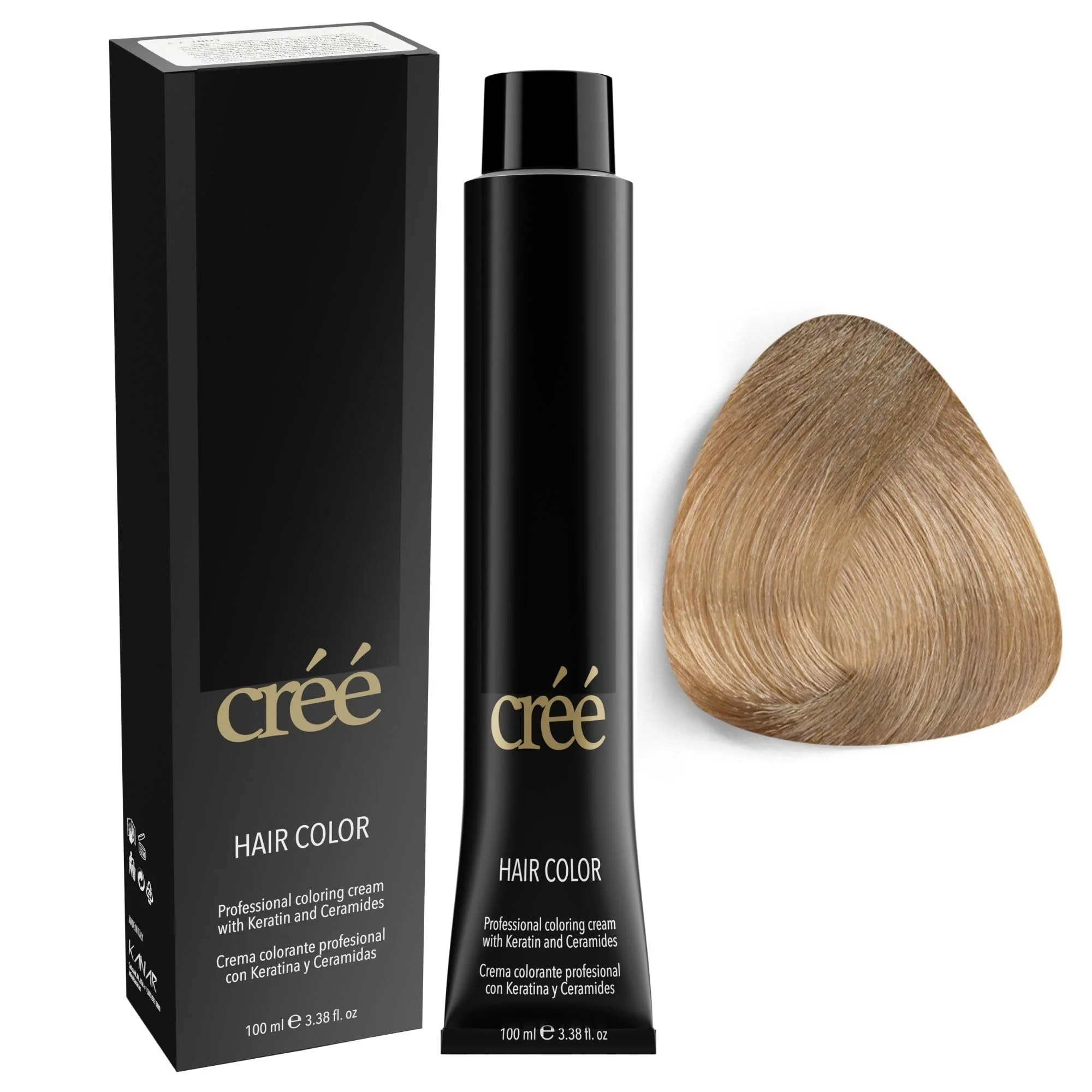 Premium Material Cree Professional 9.7 - Very Light Sand Blond Permanent Hair Color - Long Lasting Rich Vibrant - Gray Coverage 100ml - 3.4 fl.oz. Original