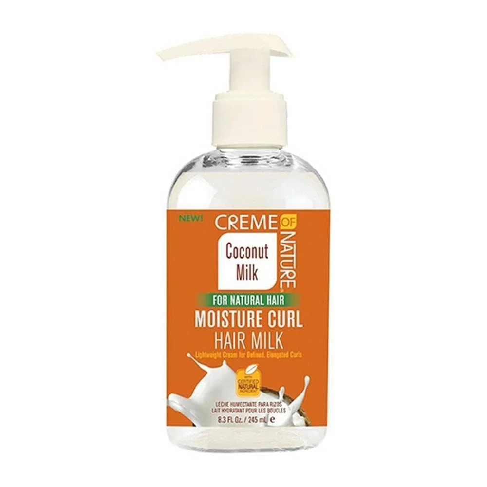 Sustainable Creme of Nature Moisture Curl Hair Milk Lightweight Cream For Defined Elongated Curls For Natural Hair 8.3 Fl Oz Breathable