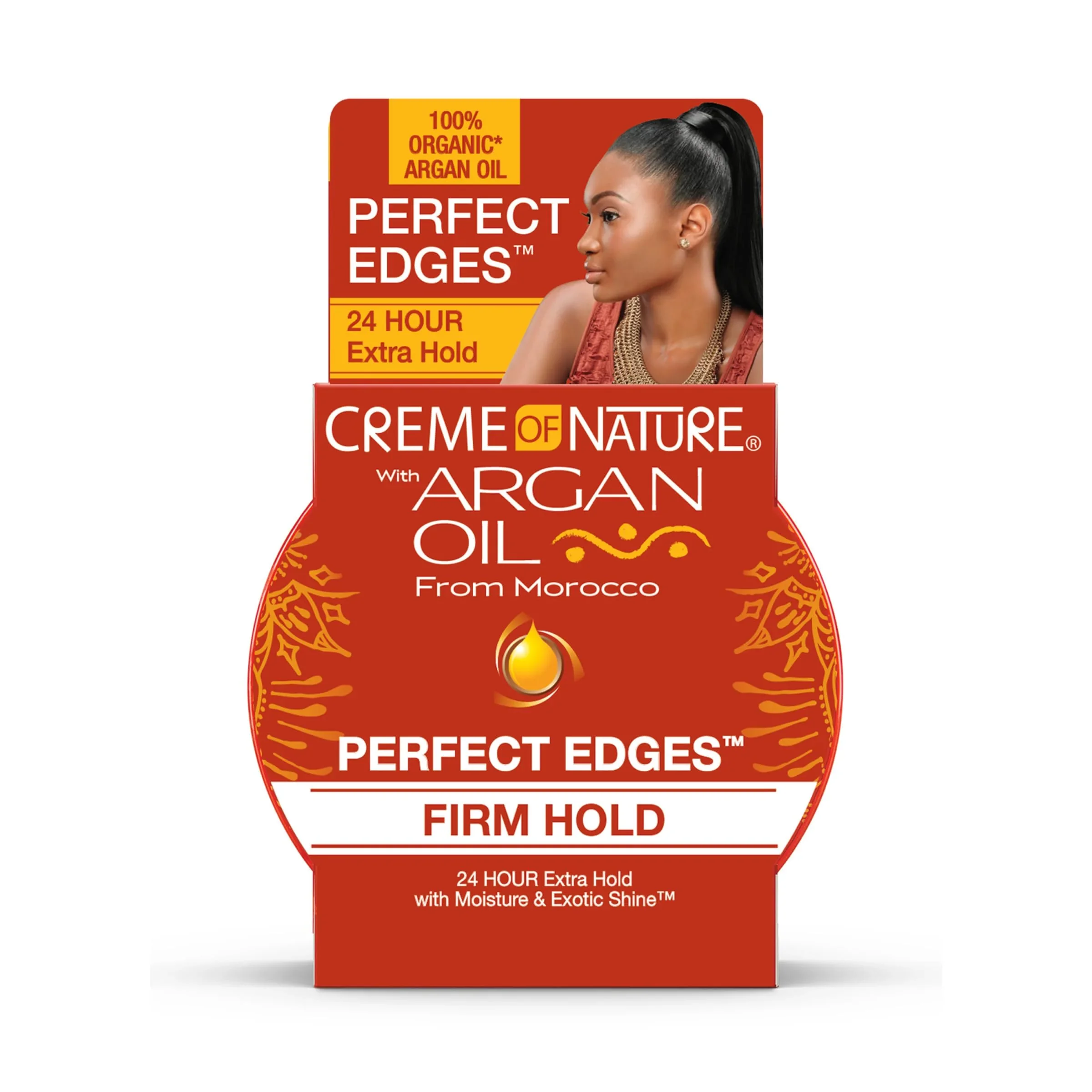 Original Creme of Nature Edges™ Firm Hold Edge Control Gel 24-Hour Hold Non-Flaking Frizz Control Sleek Hair Gel Argan Oil Edge Styler 2.25 oz Sustainable