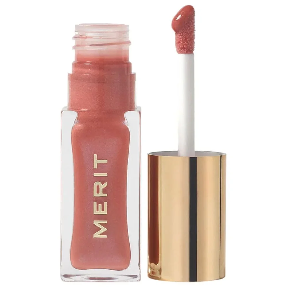 Merit Shade Slick Tinted Lip Oil - Biarritz Nude Pink Moisturizing Lightweight Lip Gloss with Squalane Quinoa Seed Oil High Shine Non-Sticky Clean Artisan