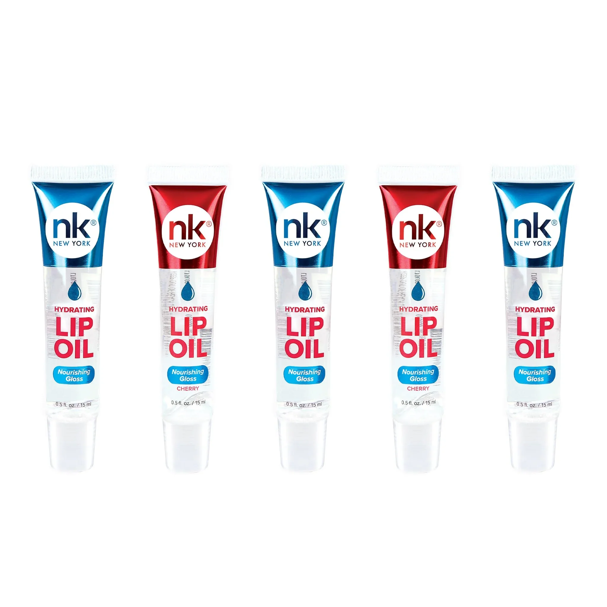 Fine Nicka K Hydrating Lip Oil Nourishing Glass GLOSS3PK-CHERRY2PK Long-Lasting
