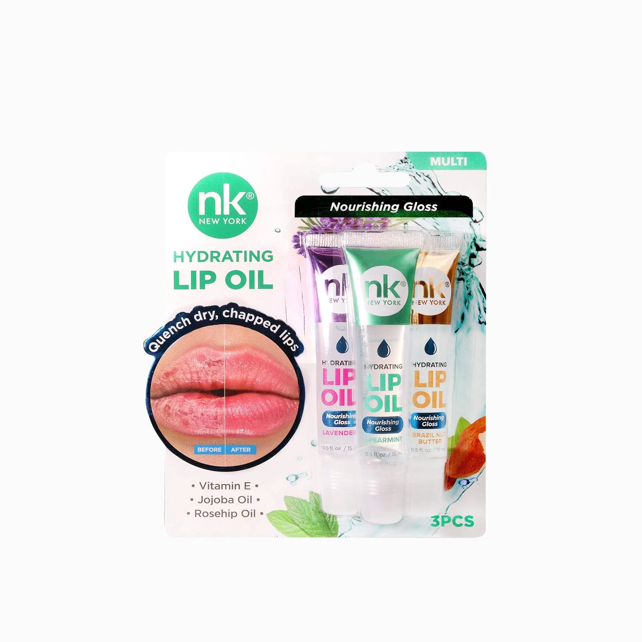 Dependable Nicka K New York Hydrating Lip Oil Nourishing Gloss Hydrate Quench Dry Lips MLTO03 Multi Lightweight