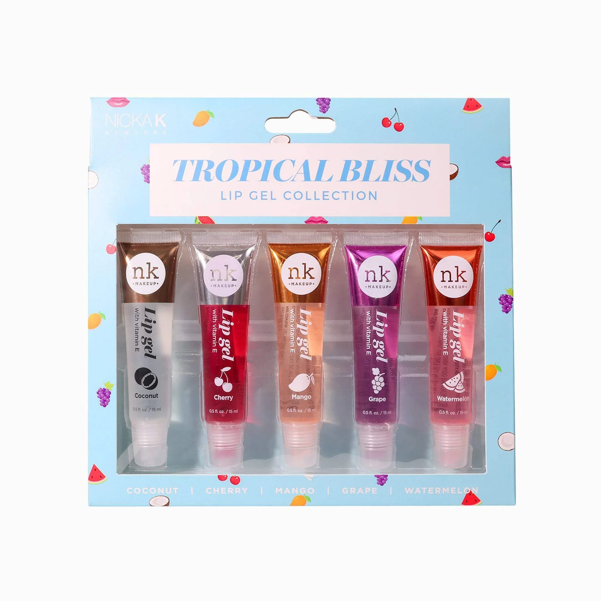 Proven NICKA K NEW YORK Lip Gel Collection High Shine Non-Sticky Lightweight Lip Gloss MLLG05N Tropical Bliss First-Class
