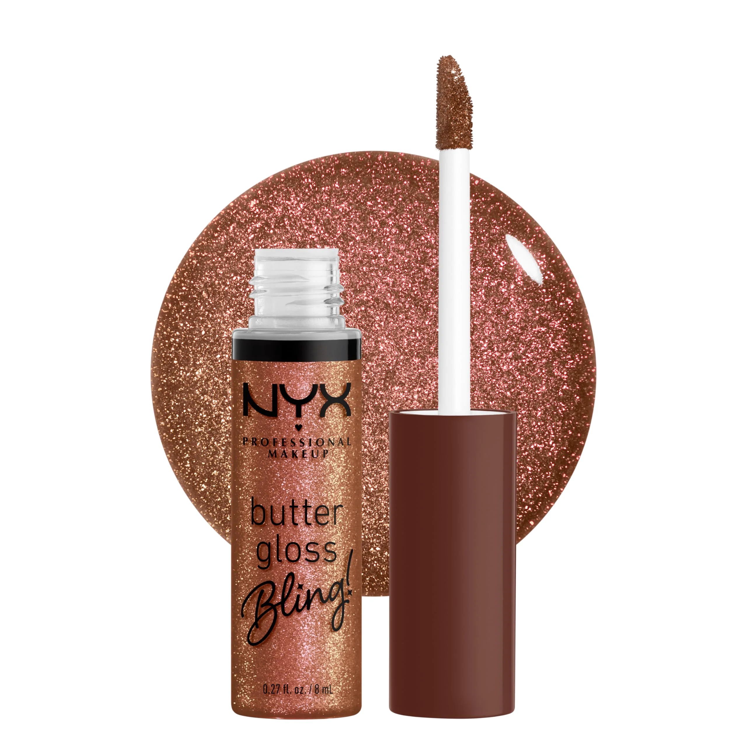 Pure NYX PROFESSIONAL MAKEUP Butter Gloss Bling Lip Gloss Non Sticky and Shiny Vegan Lip Makeup - Hustla Minimalist
