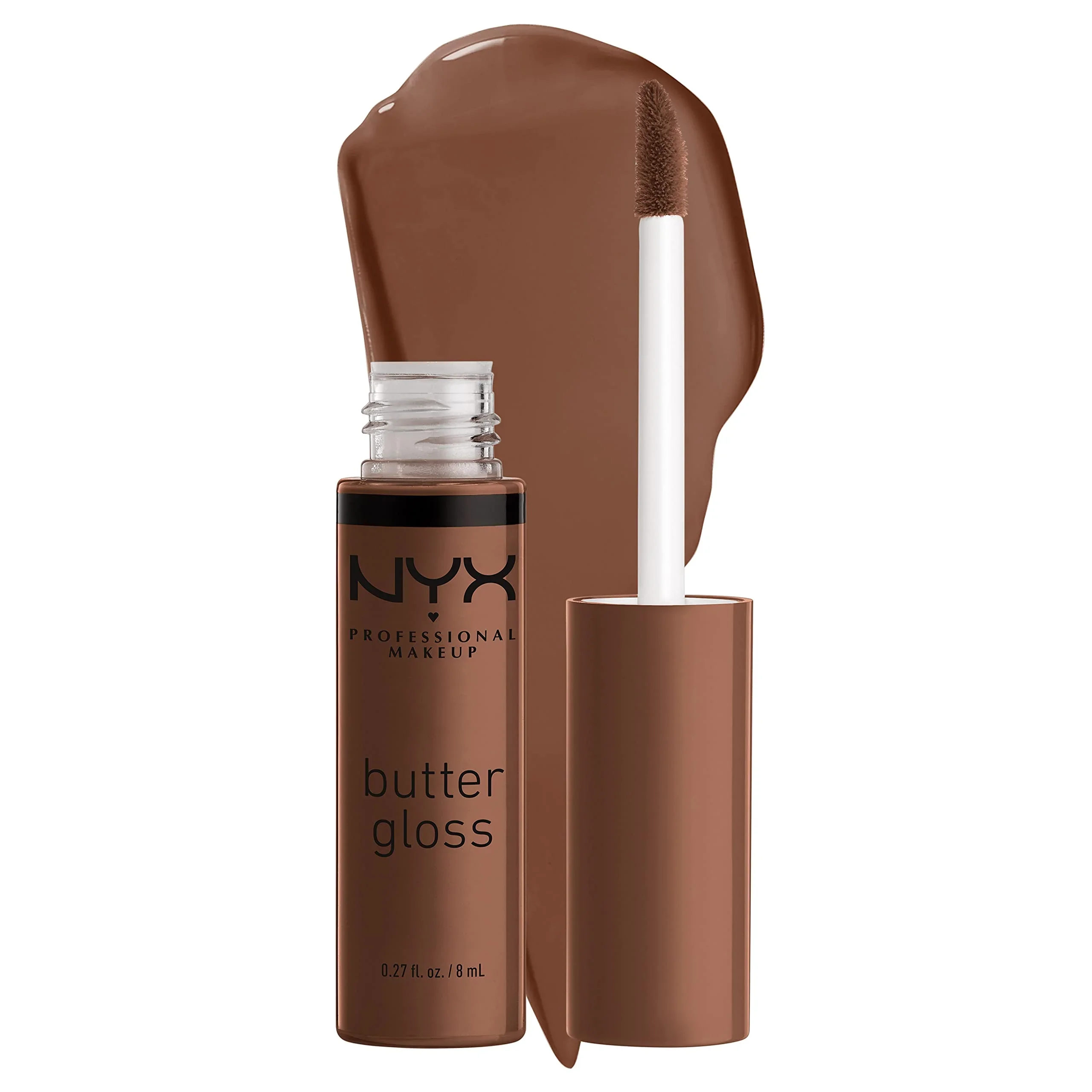 User-Friendly NYX PROFESSIONAL MAKEUP Butter Gloss Brown Sugar Non-Sticky Lip Gloss - Fudge Me Warm Brown Trendy