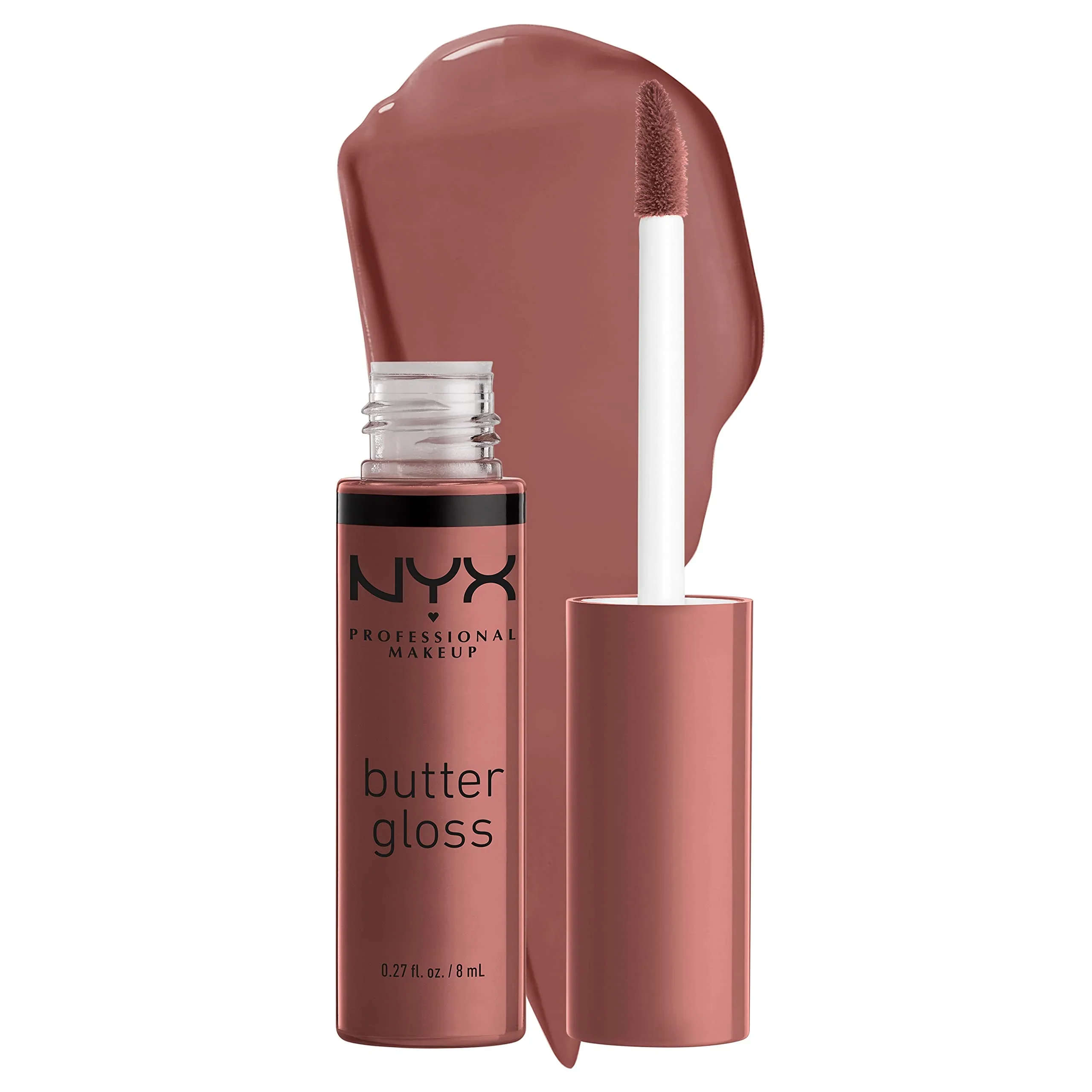 Certified NYX PROFESSIONAL MAKEUP Butter Gloss Brown Sugar Non-Sticky Lip Gloss - Spiked Toffee Brown Mauve Consistent