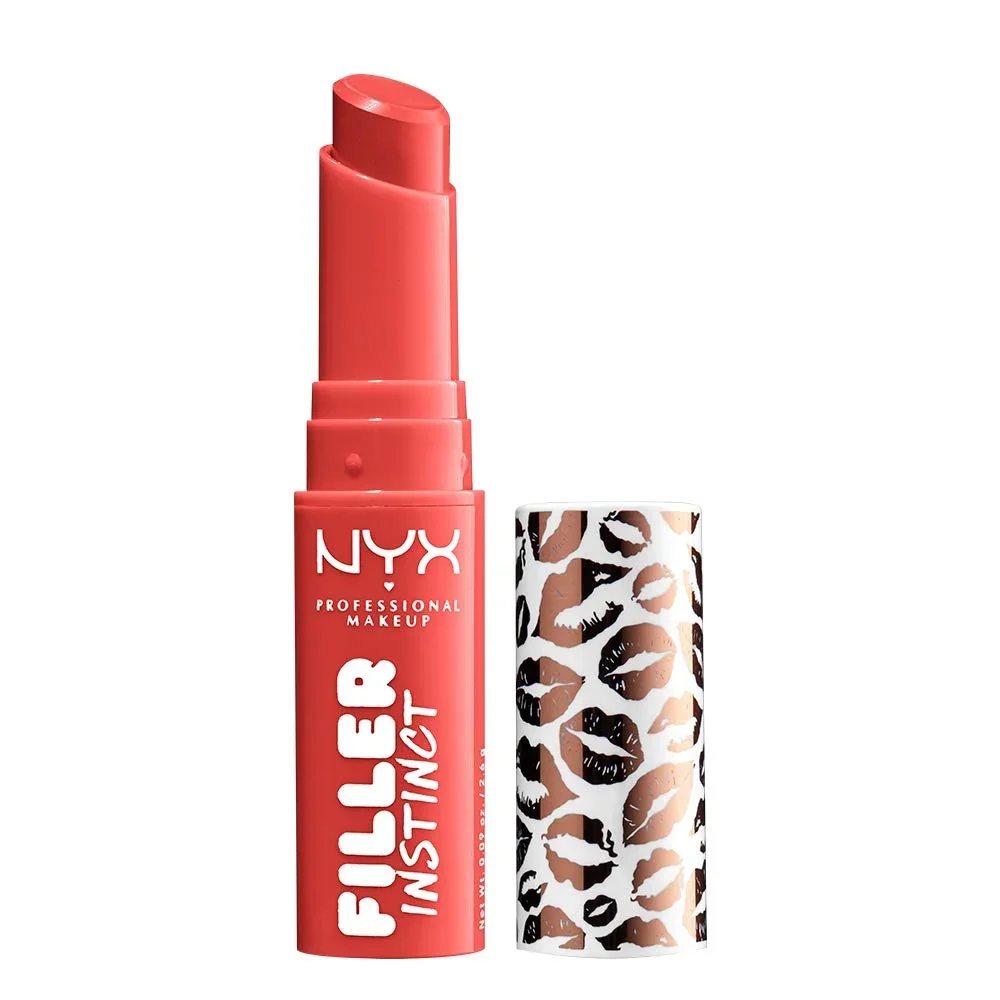 Effective NYX PROFESSIONAL MAKEUP Filler Instinct Plumping Lip Color Lip Balm - Besos Coral Red Premium Material