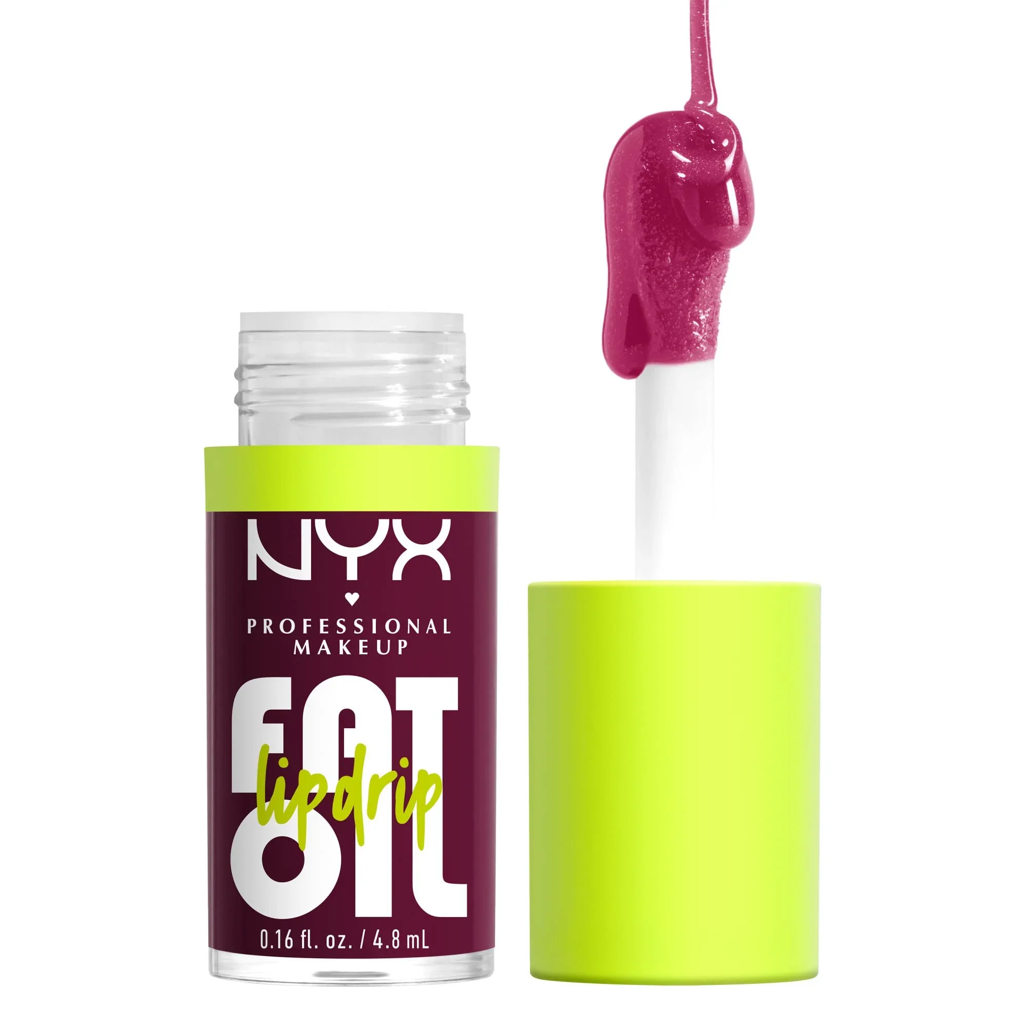 Easy-to-Use NYX PROFESSIONAL MAKEUP Fat Oil Lip Drip Moisturizing Lip Oil Gloss Vegan Tinted Formula Up to 12 HR Hydration - That's Chic Deep Berry Superior