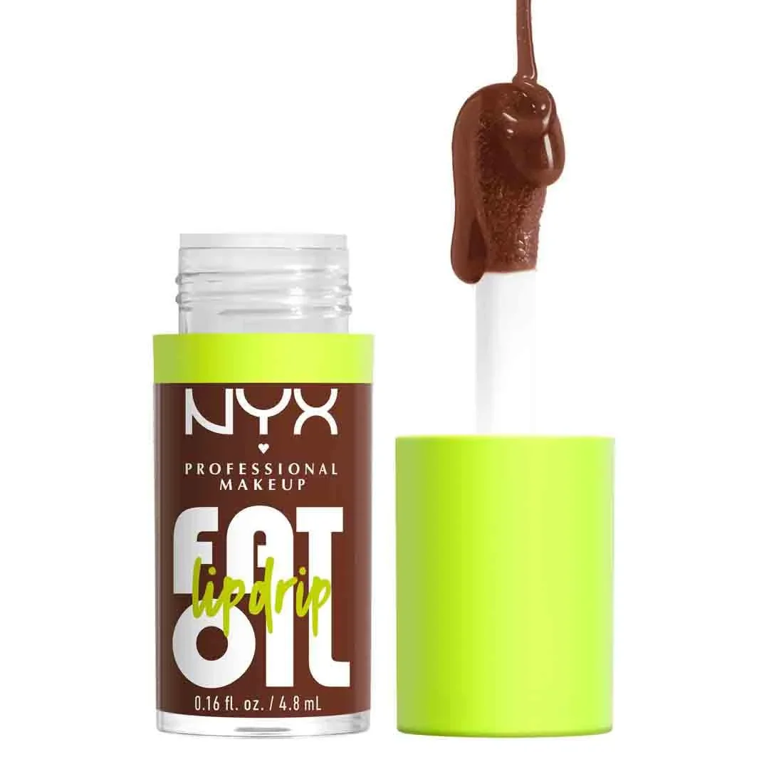 Eco-Friendly NYX PROFESSIONAL MAKEUP Fat Oil Lip Drip Moisturizing Shiny and Vegan Tinted Lip Gloss - Livin the Cream Dusty Brown Reliable