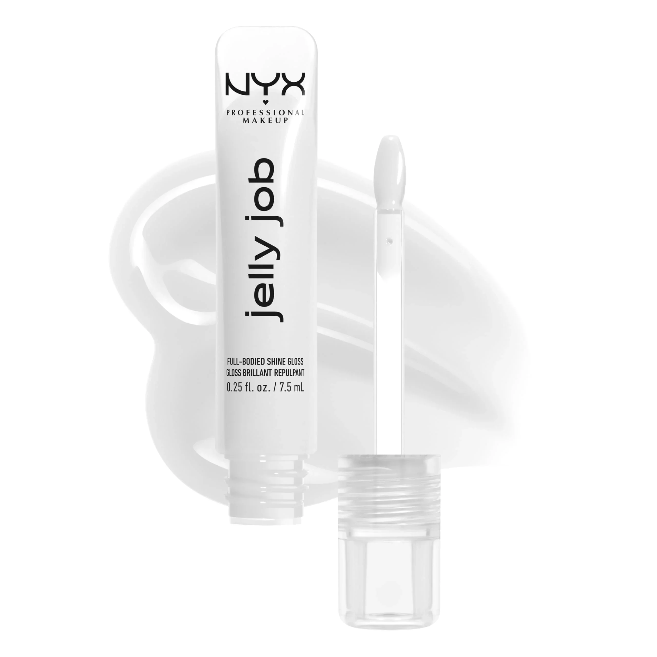Proven NYX PROFESSIONAL MAKEUP Jelly Job Lip Gloss Lip Tint Gloss with Full-Bodied Smoothing and Hyper-Glossy Shine - Just Jelly Clear Premium