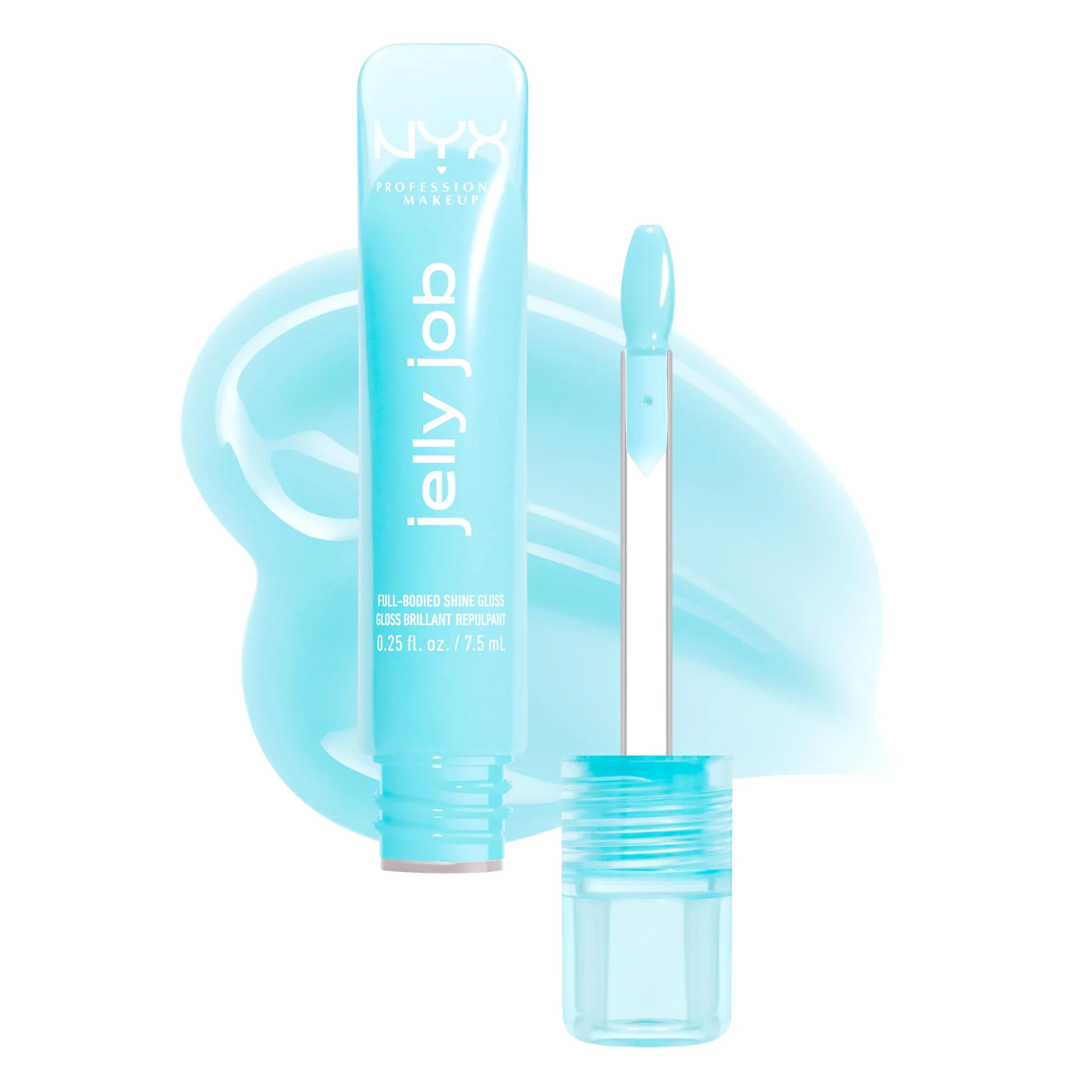 Sustainable NYX PROFESSIONAL MAKEUP Jelly Job Lip Gloss Lip Tint Gloss with Full-Bodied Smoothing and Hyper-Glossy Shine - Jelly Frost Icy Blue Eco-Friendly
