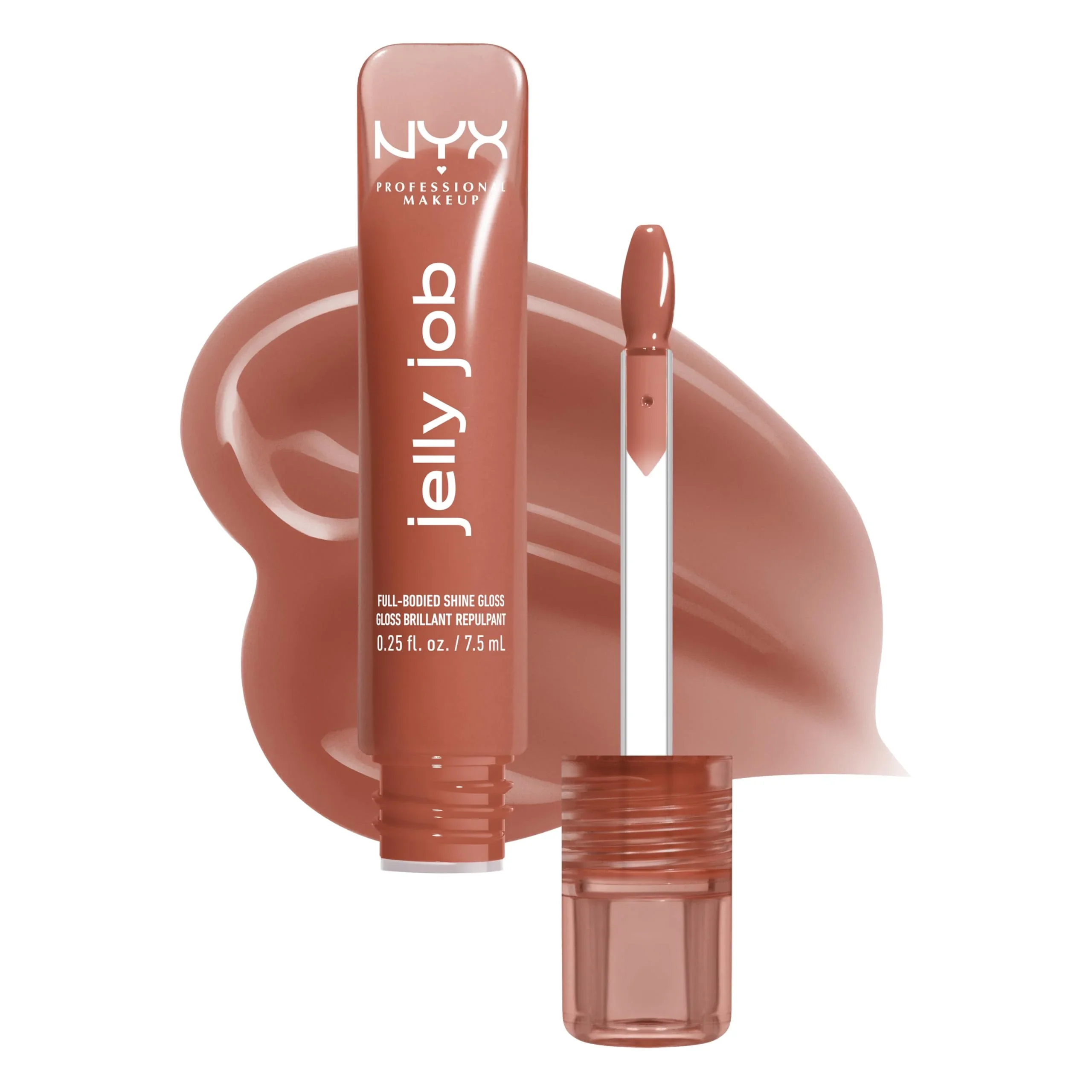 Environmentally Friendly NYX PROFESSIONAL MAKEUP Jelly Job Lip Gloss Lip Tint Gloss with Full-Bodied Smoothing and Hyper-Glossy Shine - Toast N' Jelly Pale Nude Efficient