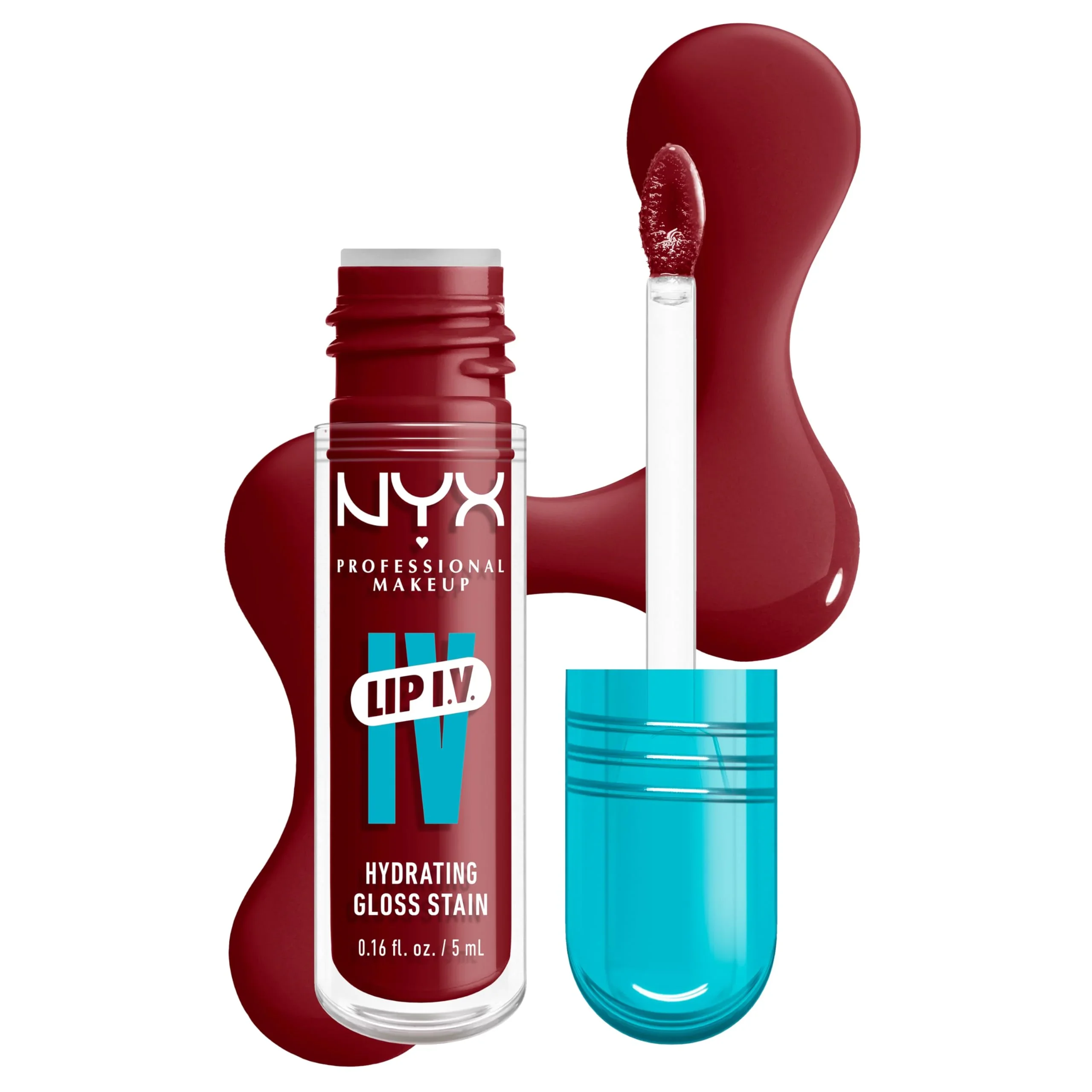 Optimized NYX PROFESSIONAL MAKEUP Lip IV Hydrating Glossy Lip Stain with 12HR Hydration - Cranberry Splash Red Crafted