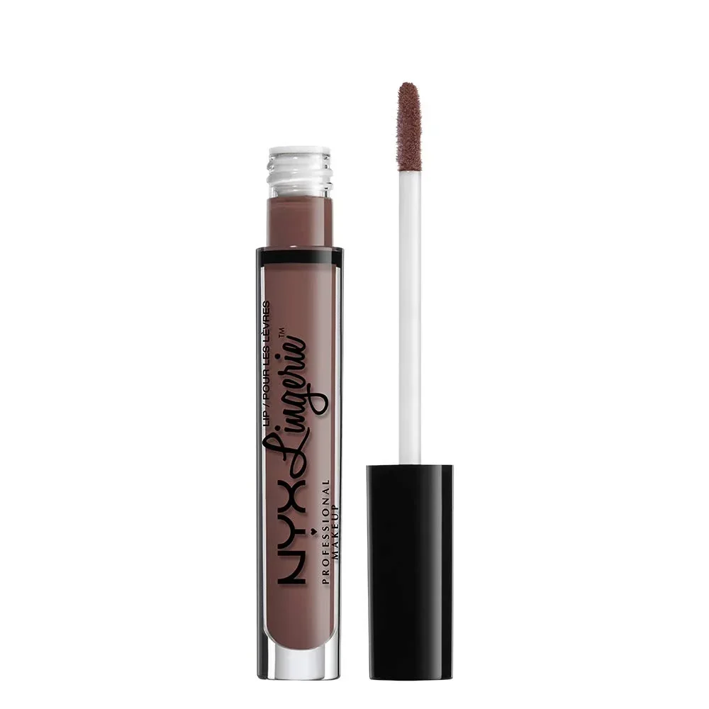 Long-Lasting NYX PROFESSIONAL MAKEUP Lip Lingerie Matte Liquid Lipstick - Confident Muted Plum Authentic