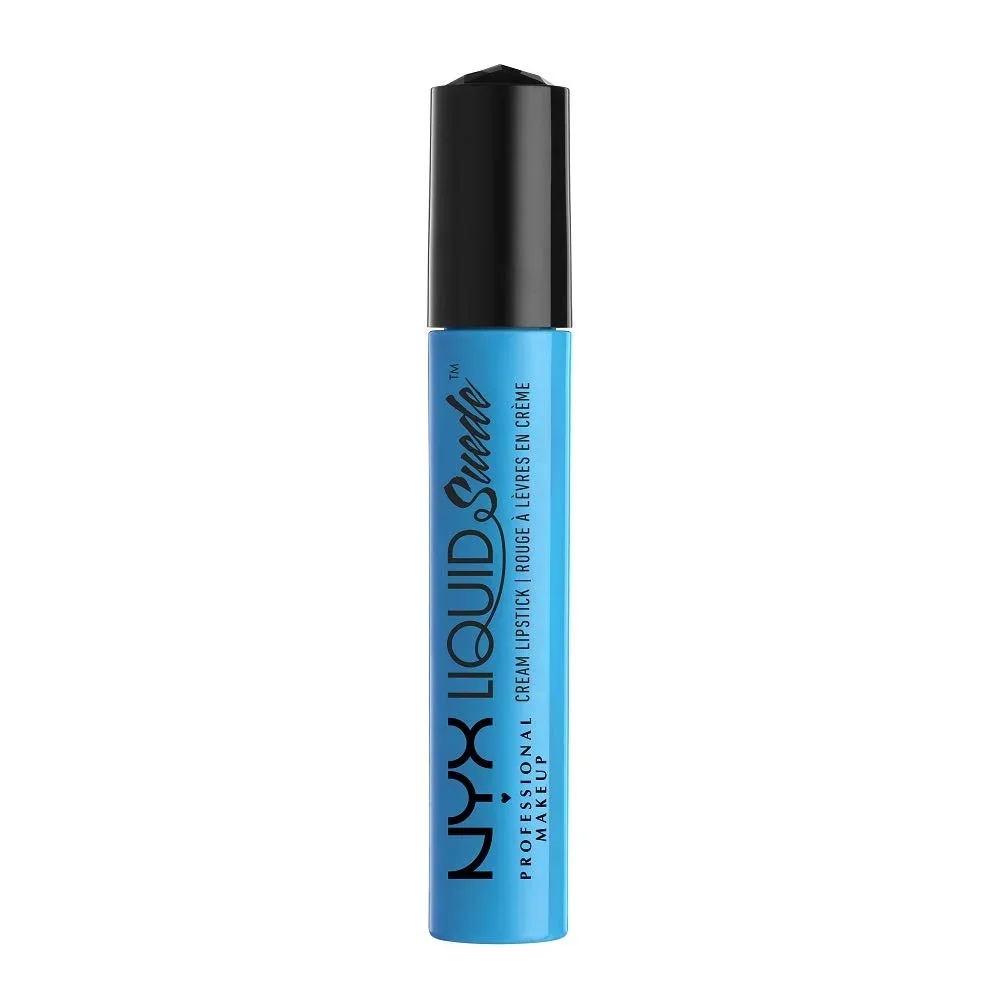 Minimalist NYX PROFESSIONAL MAKEUP Liquid Suede Cream Lipstick - Little Denim Dress Bright Sky Blue Outstanding