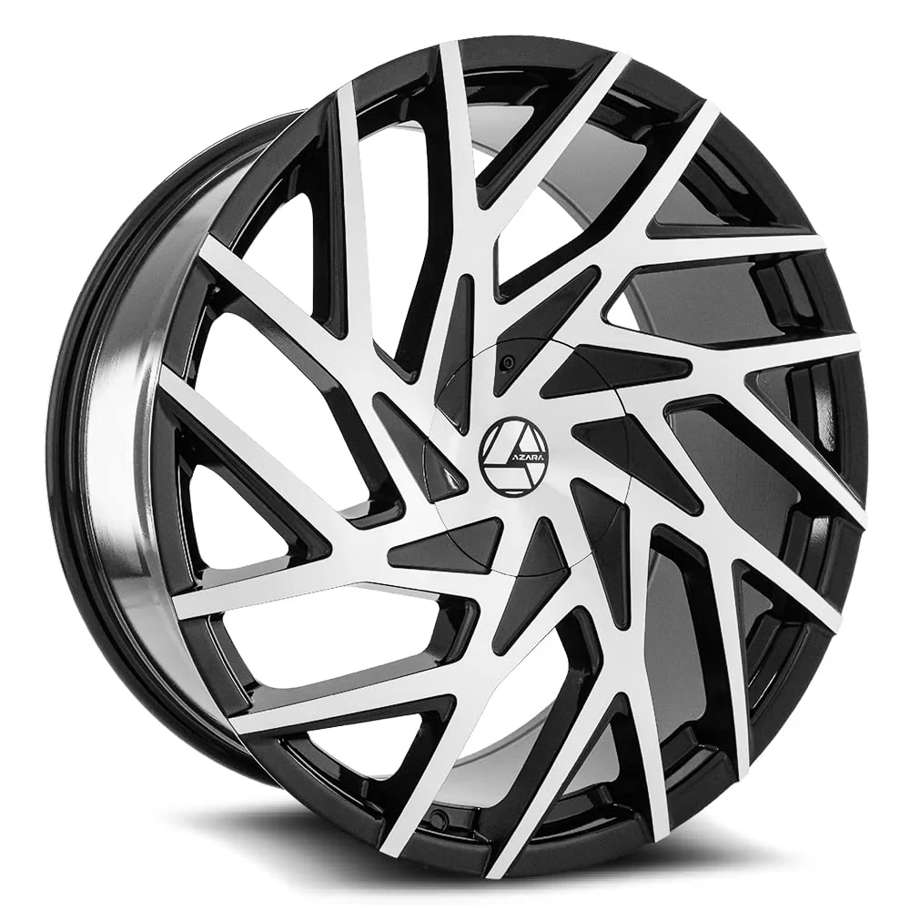 Unique Azara AZA-518 24x9 6x135 6x139.7 25 Cb 87.1 Gloss Black Machined High-Quality
