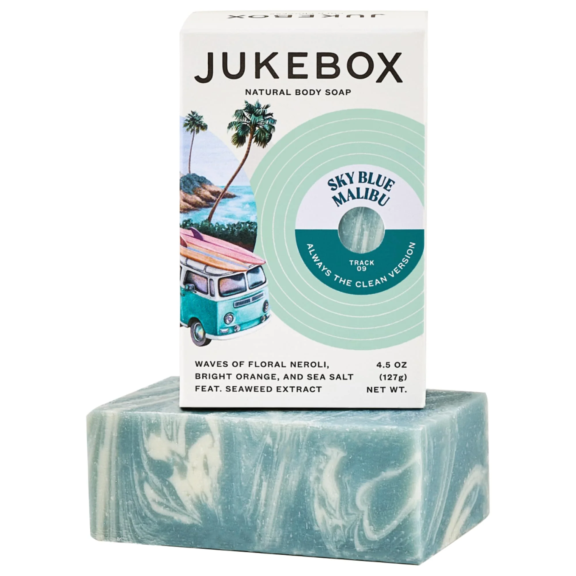 Official JUKEBOX Soap Sky Blue Malibu Natural Bar Soap for Women Cold Process Bath Soap with No Harmful Ingredients Created for All Skin Types Neroli Easy-to-Use