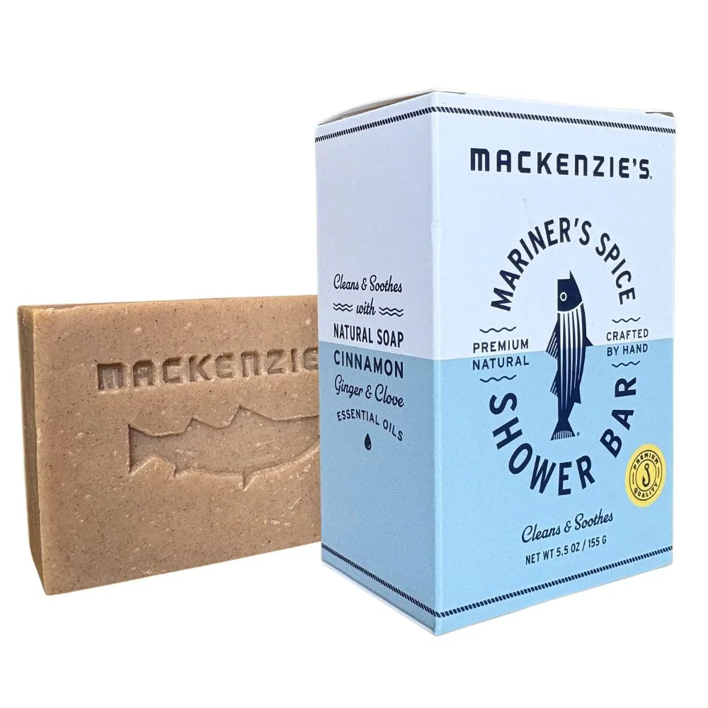 Dependable MACKENZIE'S Mariner's Spice Shower Bar - Gifts for Fisherman - Gifts for Men - Gifts for Women - Natural Bar Soap - Cinnamon - Ginger - Clove - 5.5 oz Safe