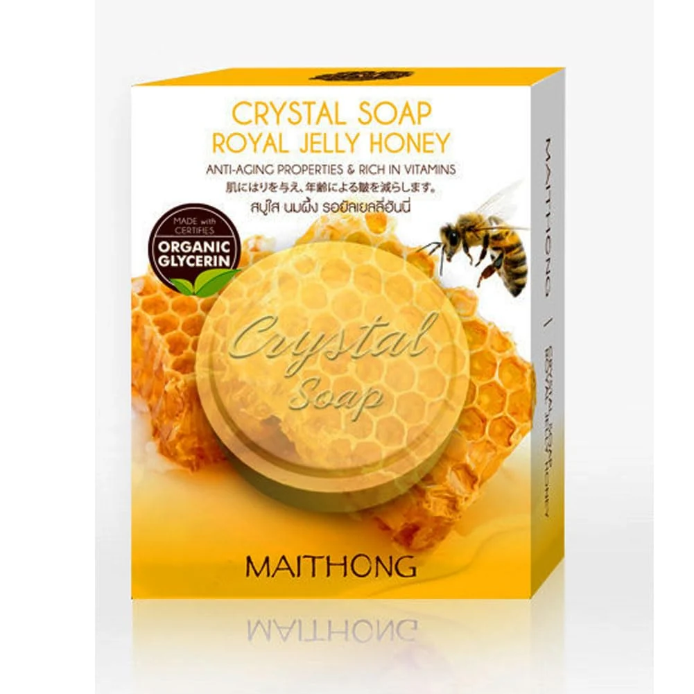 Genuine Maithong Crystal Soap Royal Jelly Honey 70 Gram. Premium